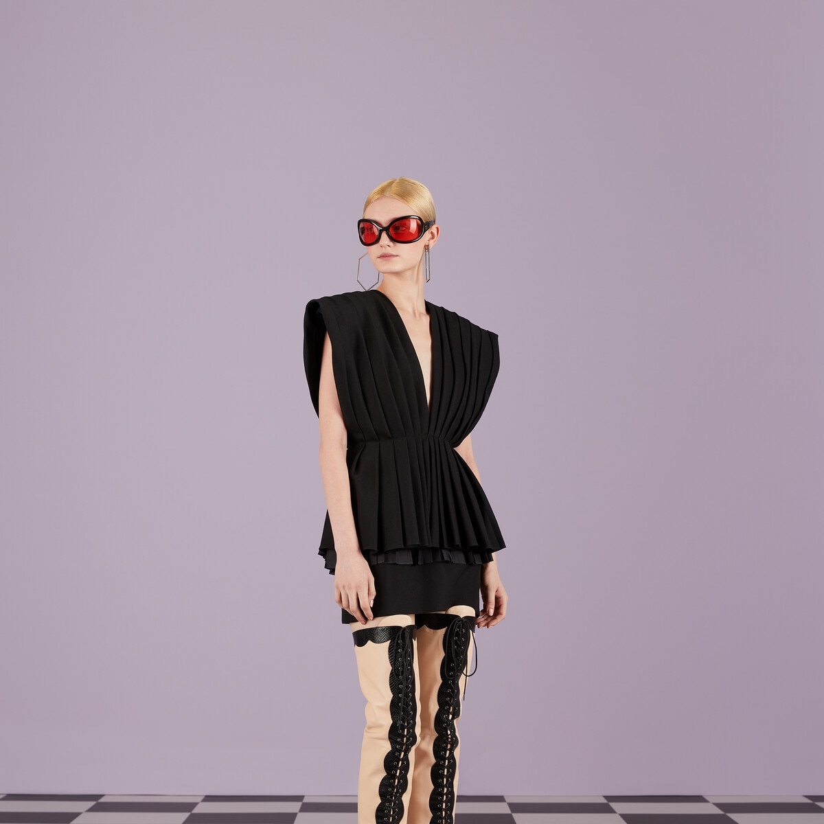 GUCCI Wool dress with pleats | REVERSIBLE