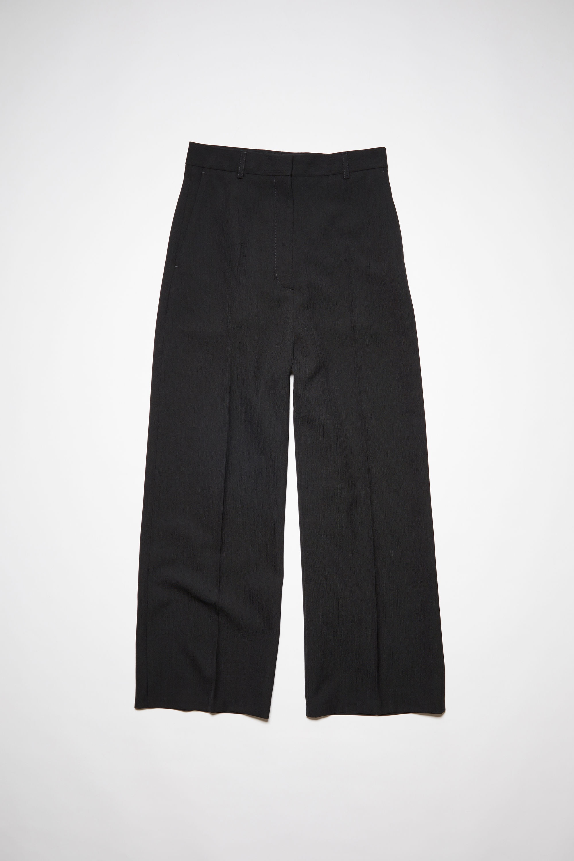 Wool blend trousers - Black - 1
