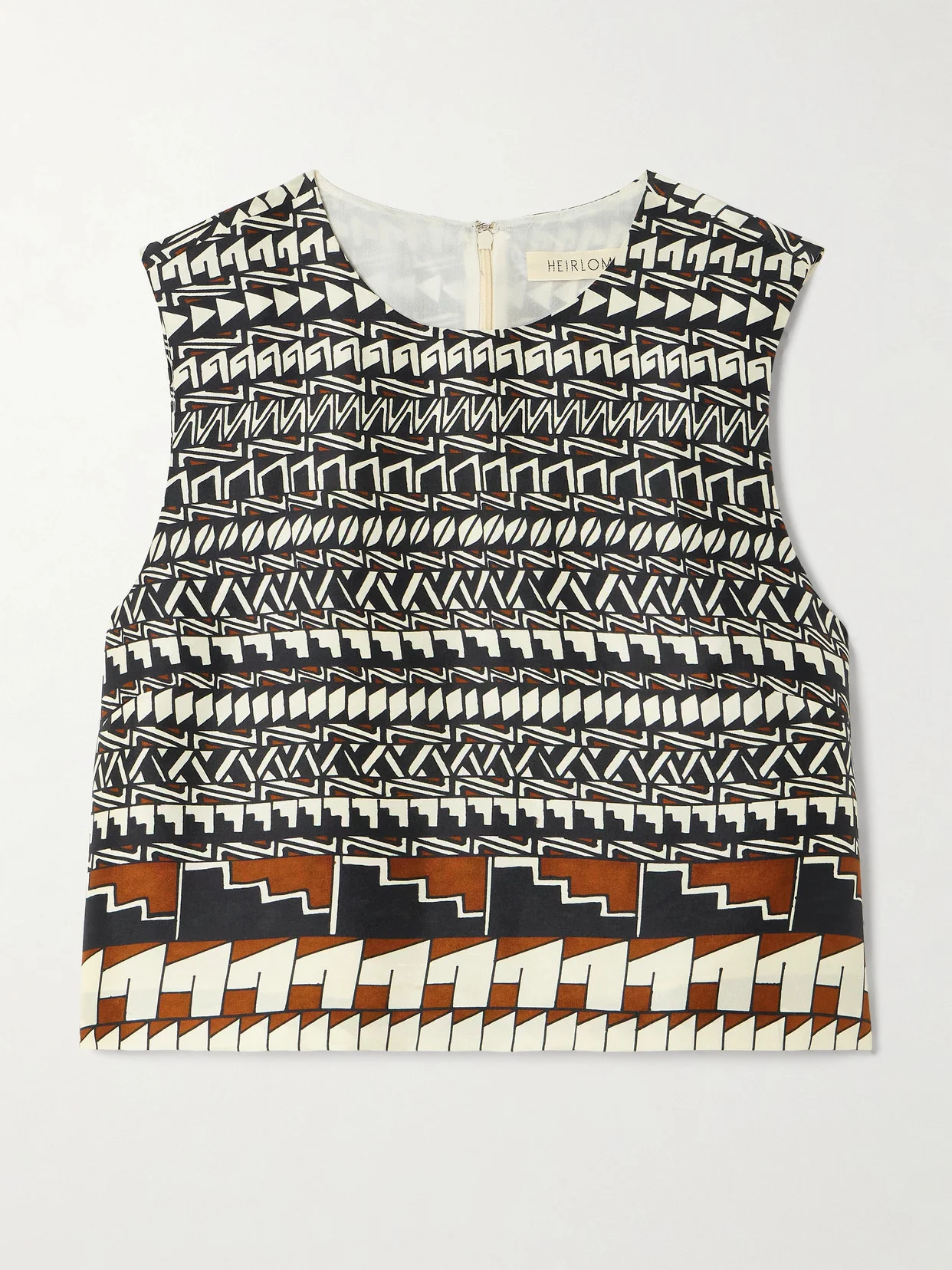 + Alex Jurado Printed Silk-satin Tank - 1