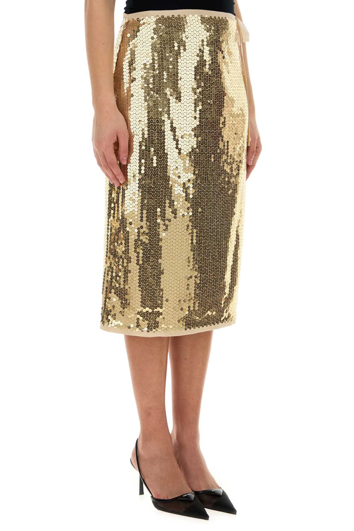 Prada Women Embellished Mesh Skirt - 3