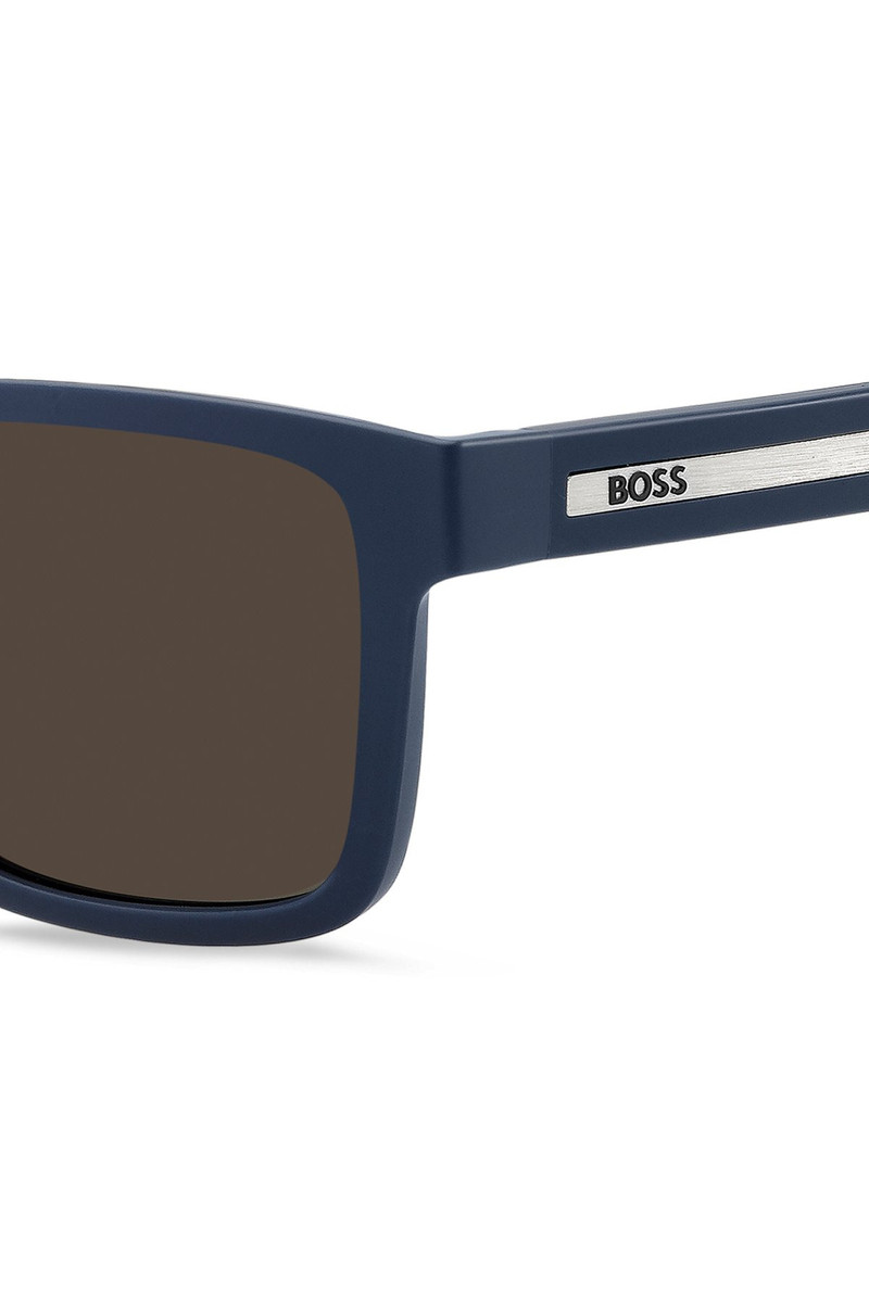 BOSS MATTE-BLUE SUNGLASSES WITH LOGO INSERT outlook