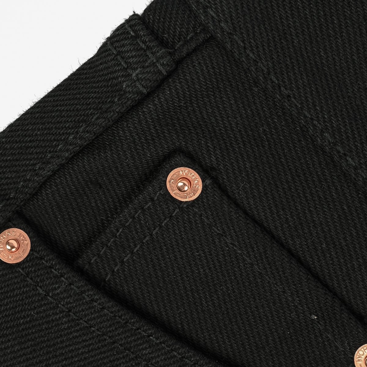 IH-777S-SB 21oz Selvedge Denim Slim Tapered Cut Jeans - Superblack Non-Fade - 12