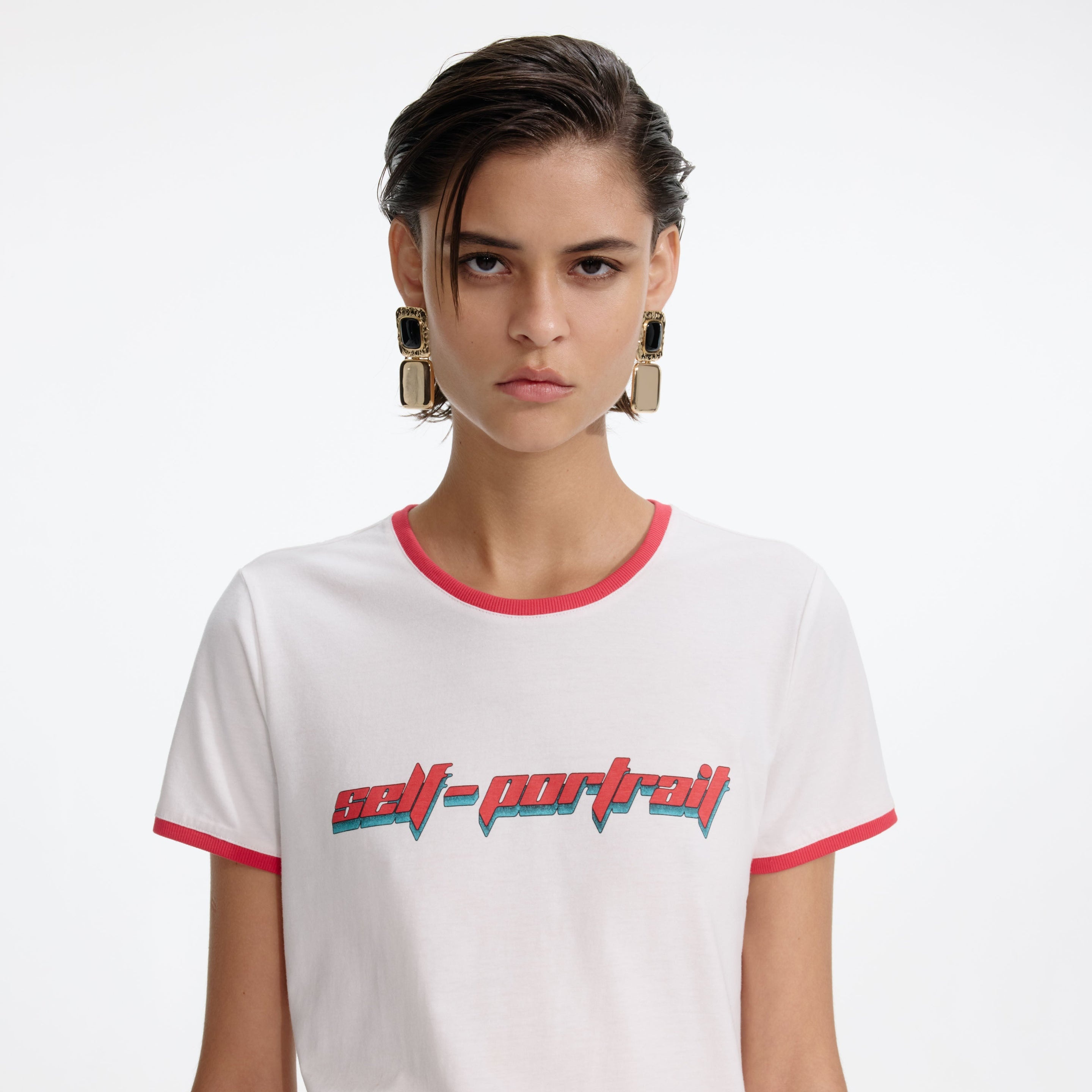 White T-Shirt With Red SP Logo - 4