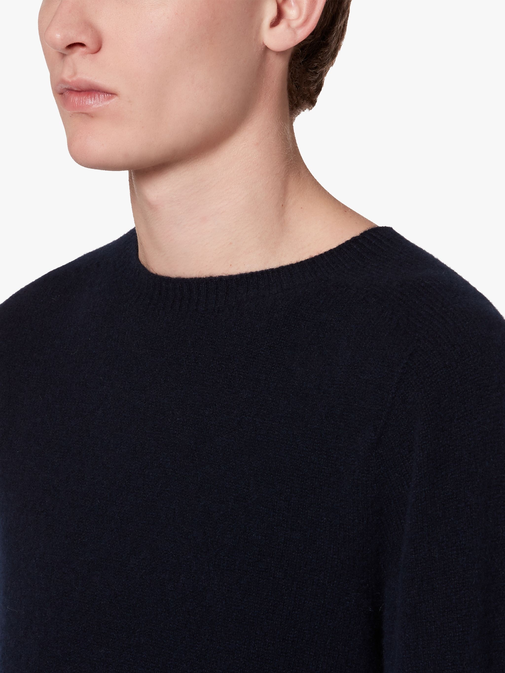 WOOLF NAVY WOOL & CASHMERE CREW NECK SWEATER - 5