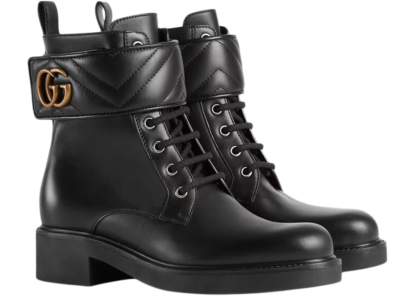 Gucci Double G 40mm Ankle Boot Black Leather - 2