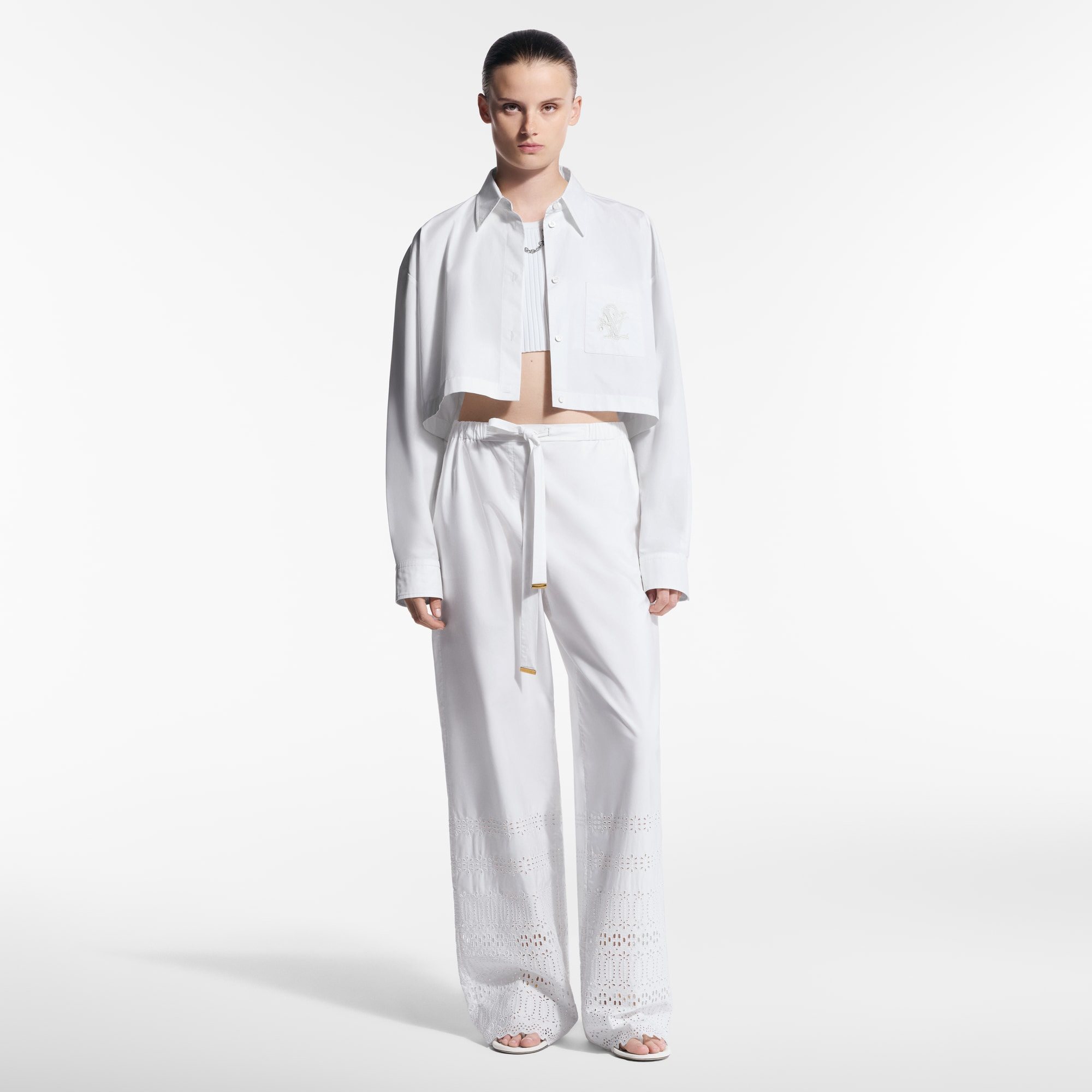 Broderie Anglaise Pajama Pants - 4