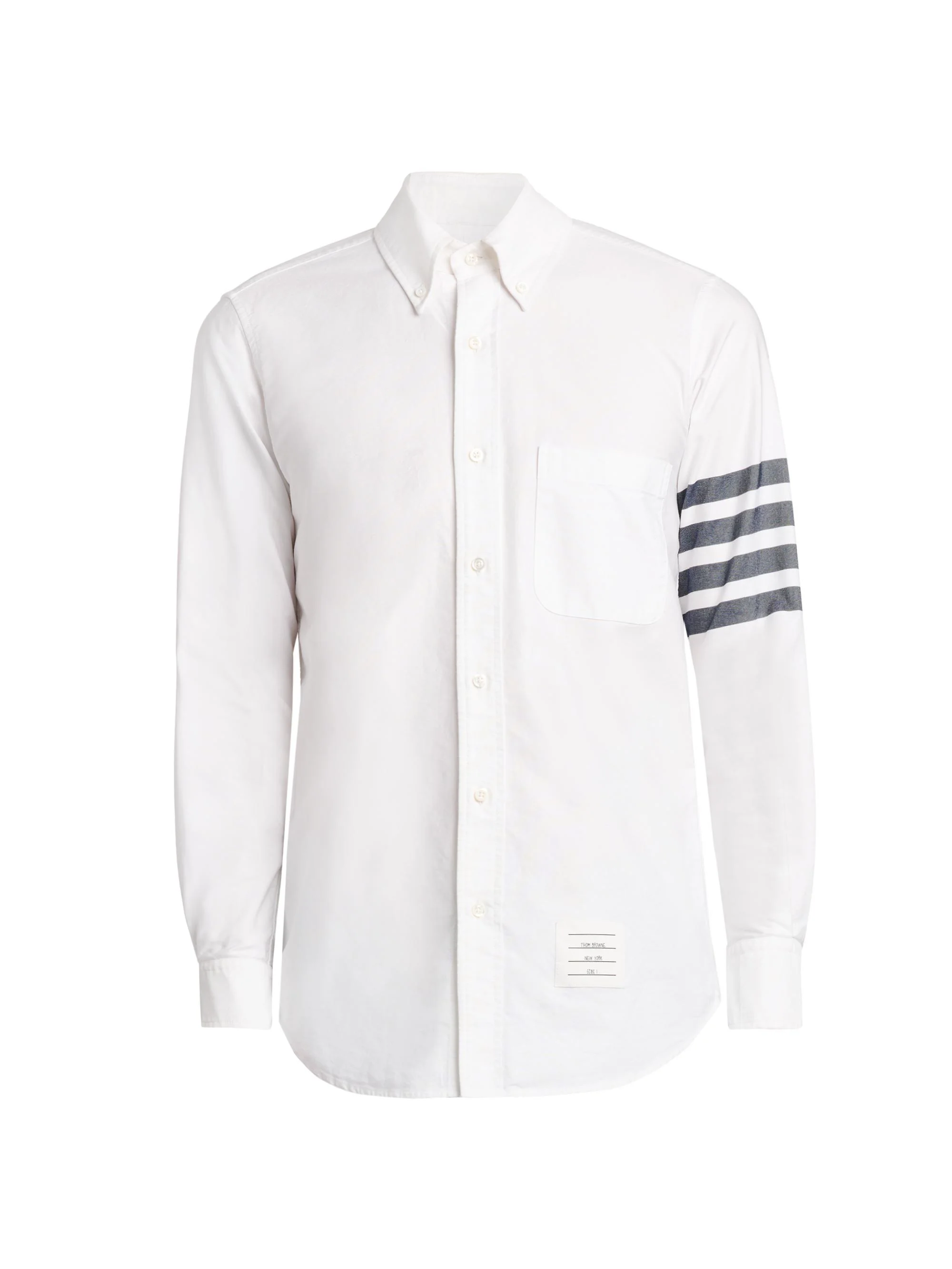 Men's Engineered 4-Bar Straight-Fit Oxford Shirt - White Navy - 1