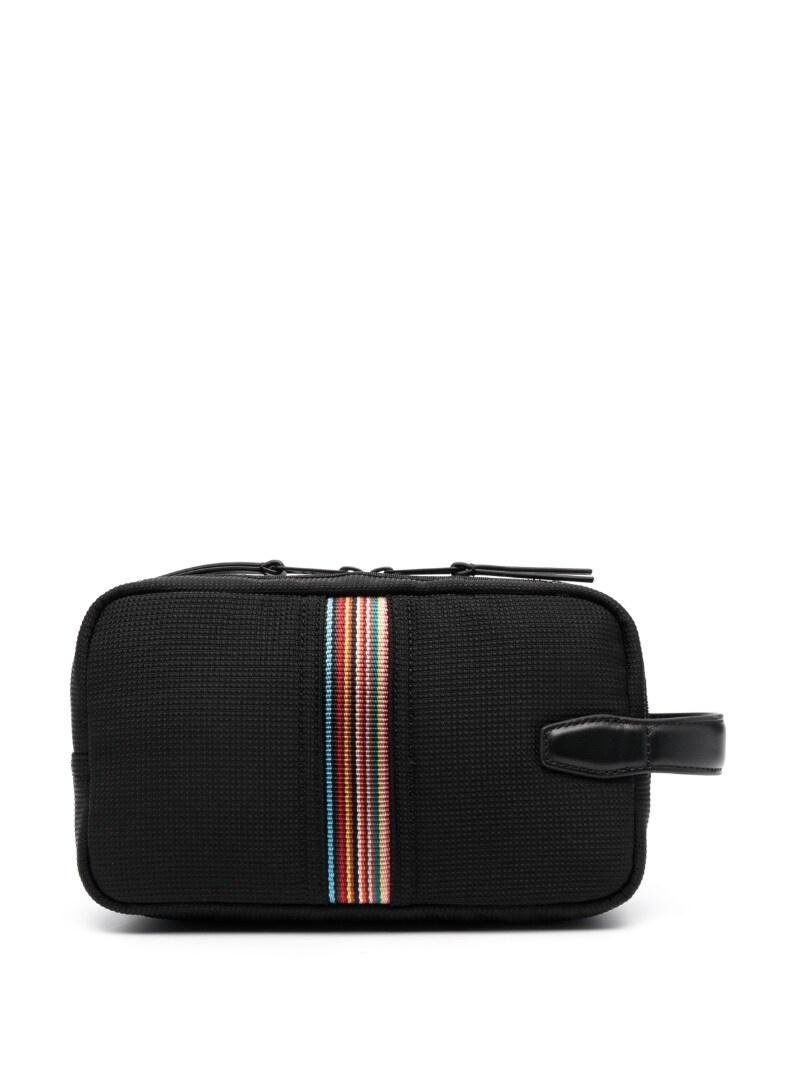 stripe-embroidered wash bag - 2