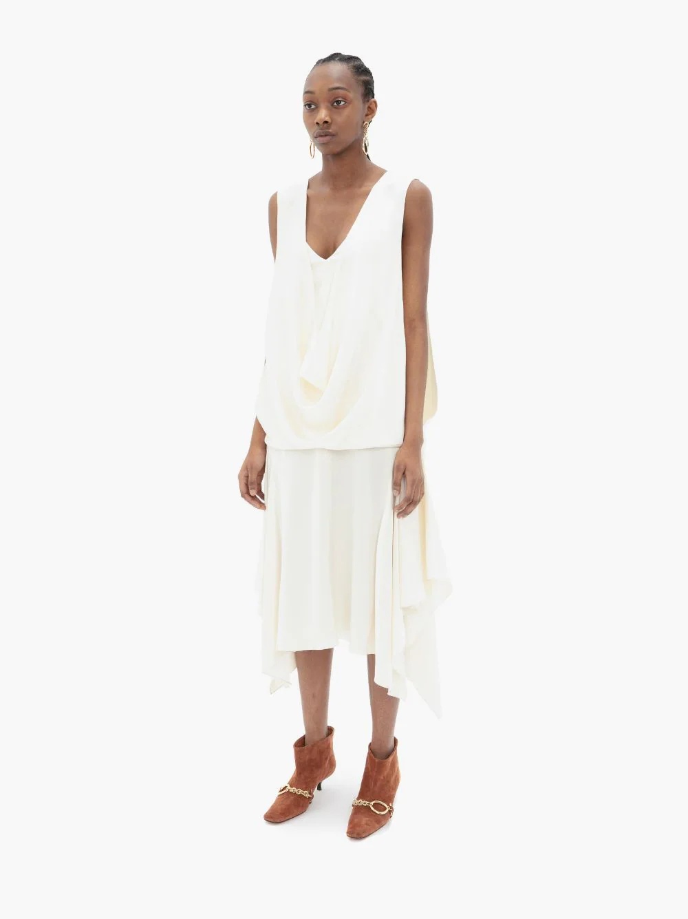 DRAPED SLEEVELESS DRESS - 3