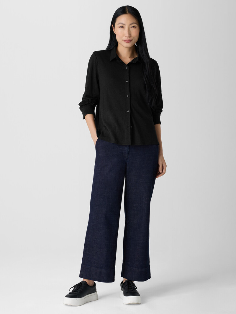 EILEEN FISHER Cotton Stretch Denim Wide-Leg Jean outlook