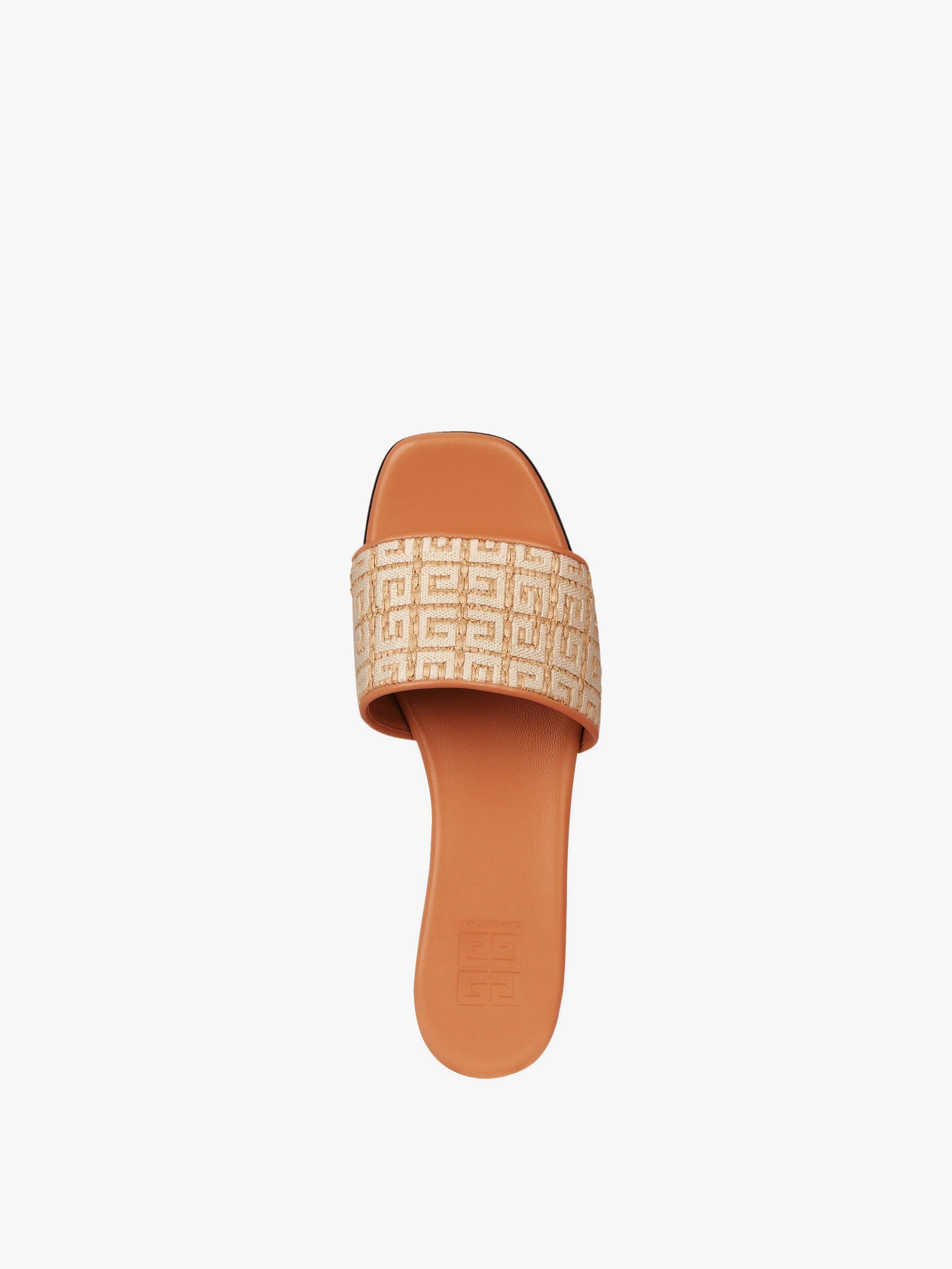 FLAT SANDALS IN 4G EMBROIDERED RAFFIA - 4