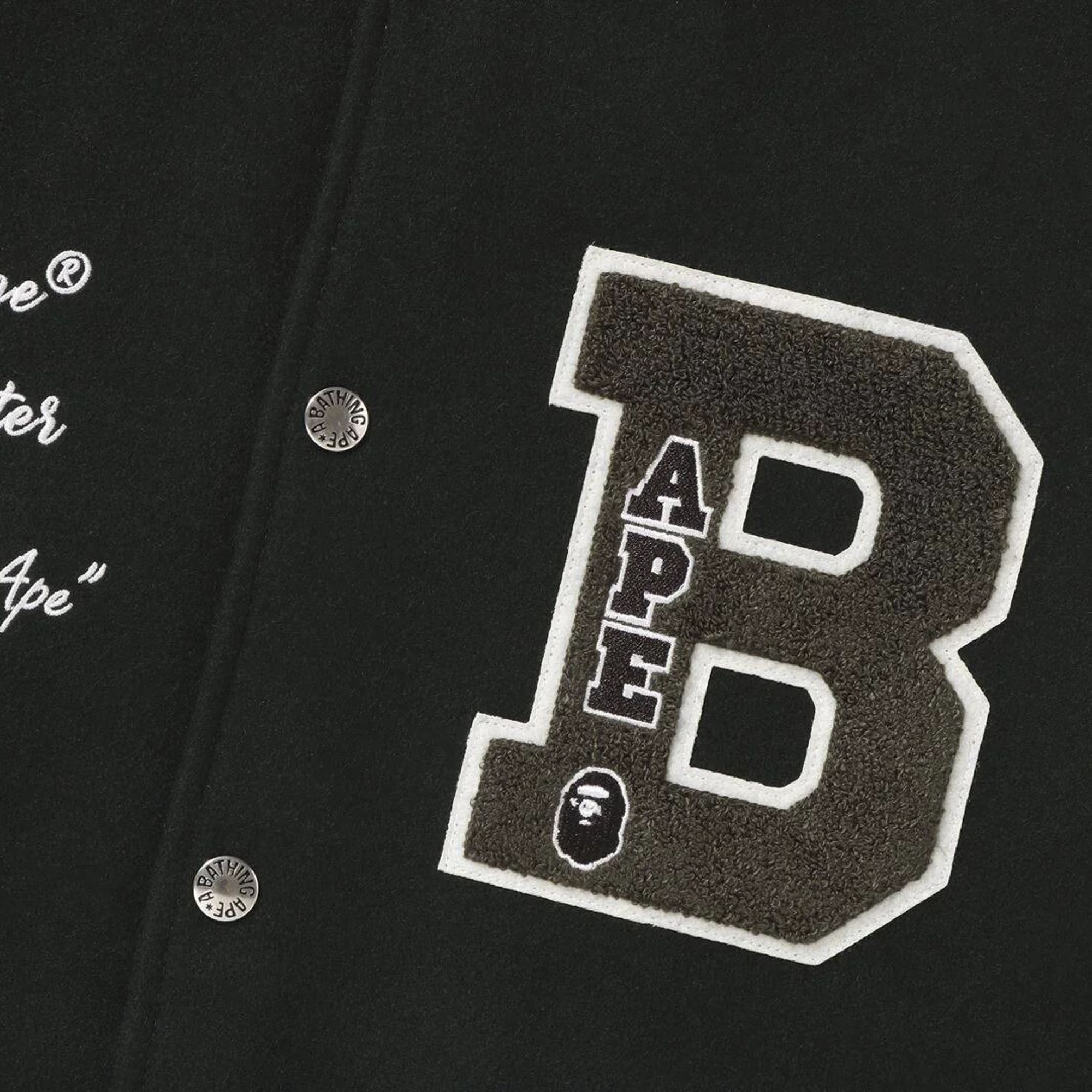BAPE Embroidery Varsity Jacket 'Green' - 3