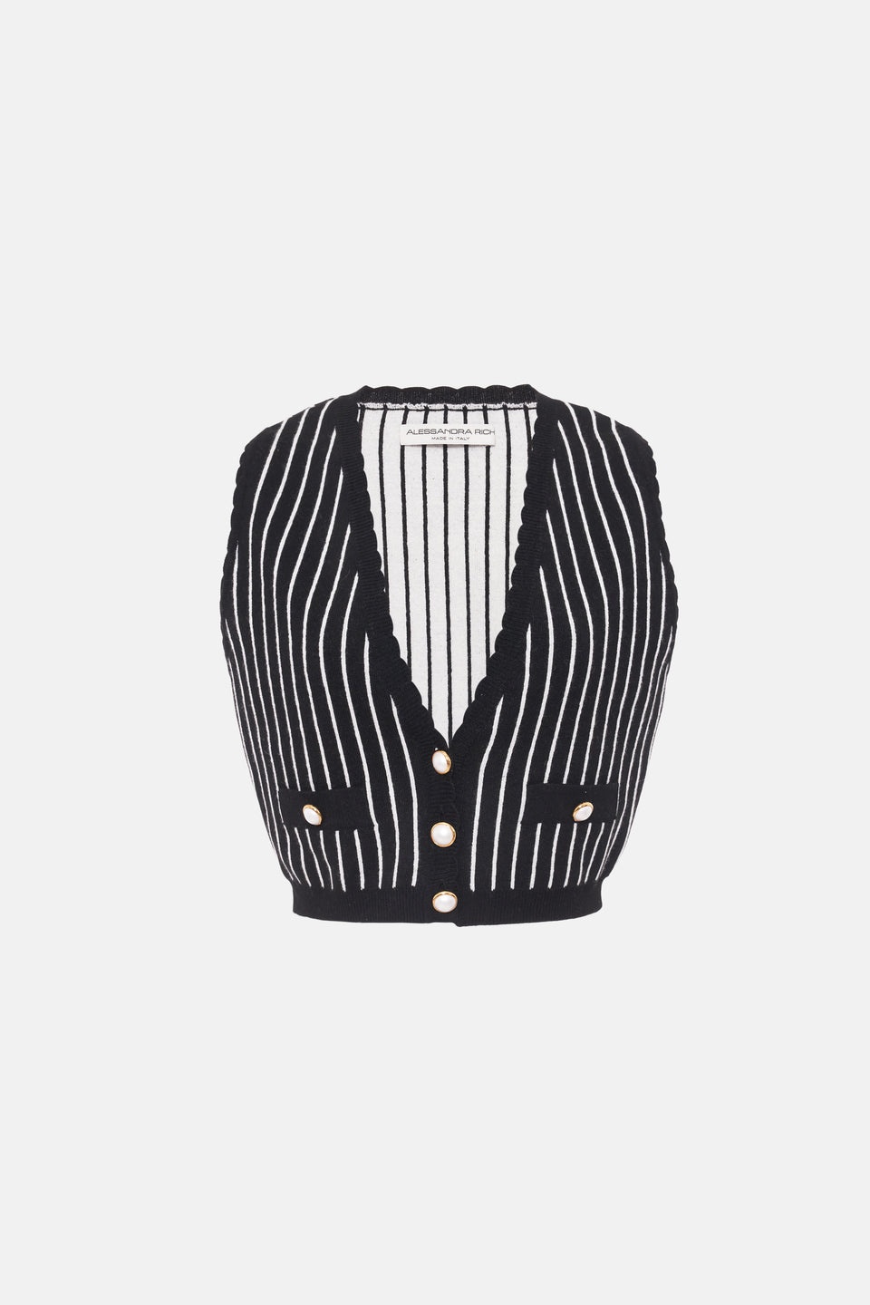 PINSTRIPE KNITTED GILET - 1
