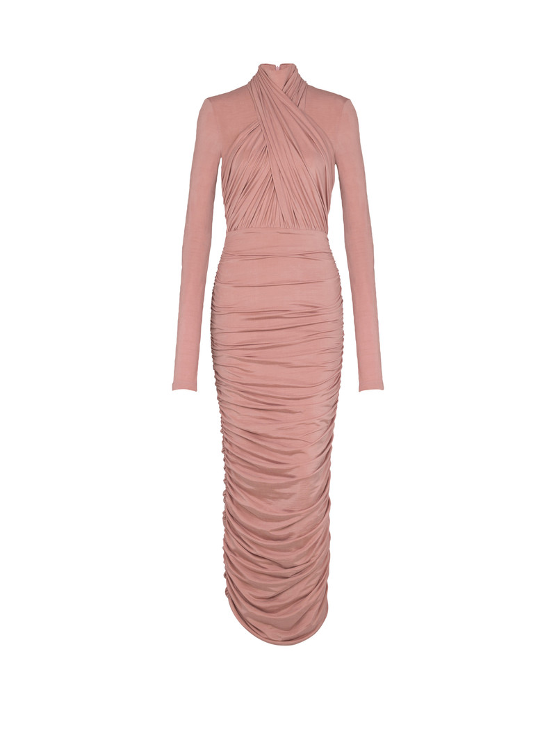 Pleated jersey midi dress 1