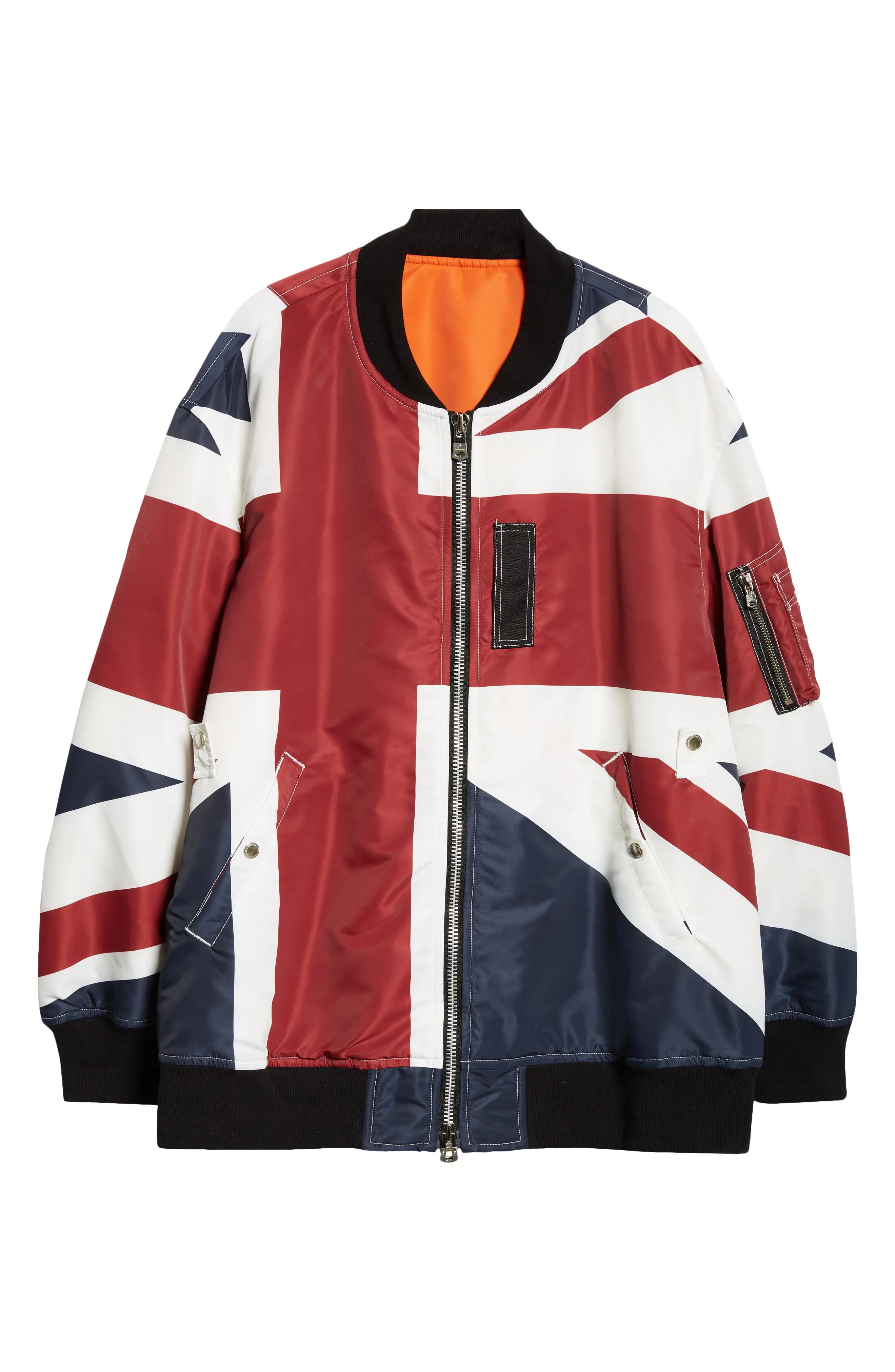 Union Jack Gusset Sleeve Nylon Flight Jacket - 7