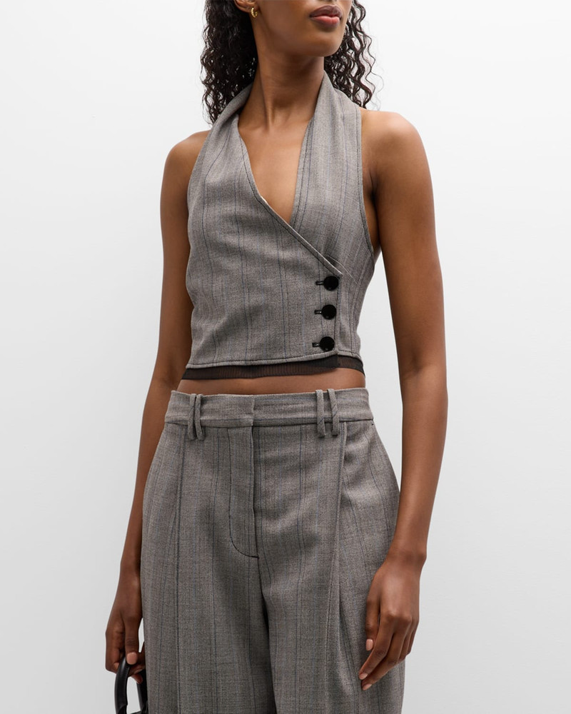 Herringbone Halter Suiting Vest 1
