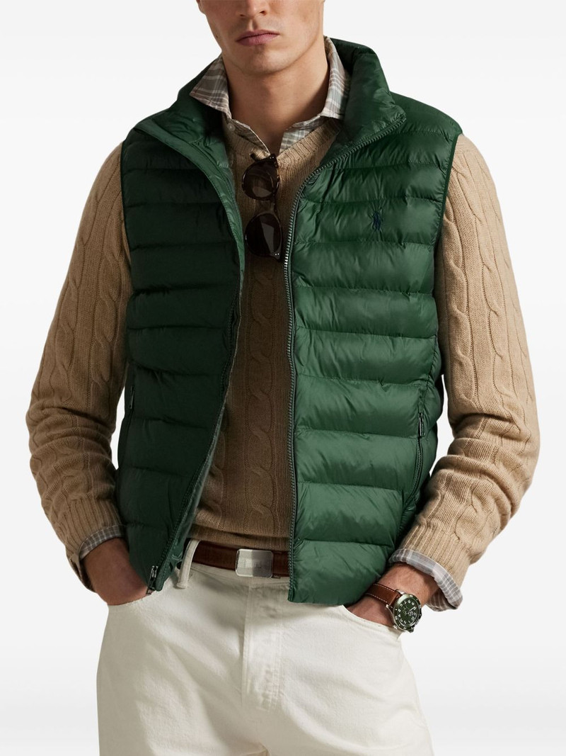 logo-embroidered padded vest 3