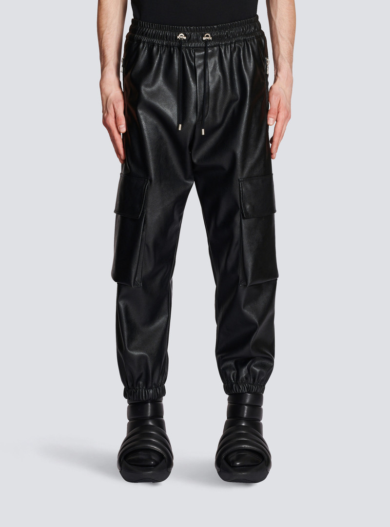 Faux leather cargo trousers 5