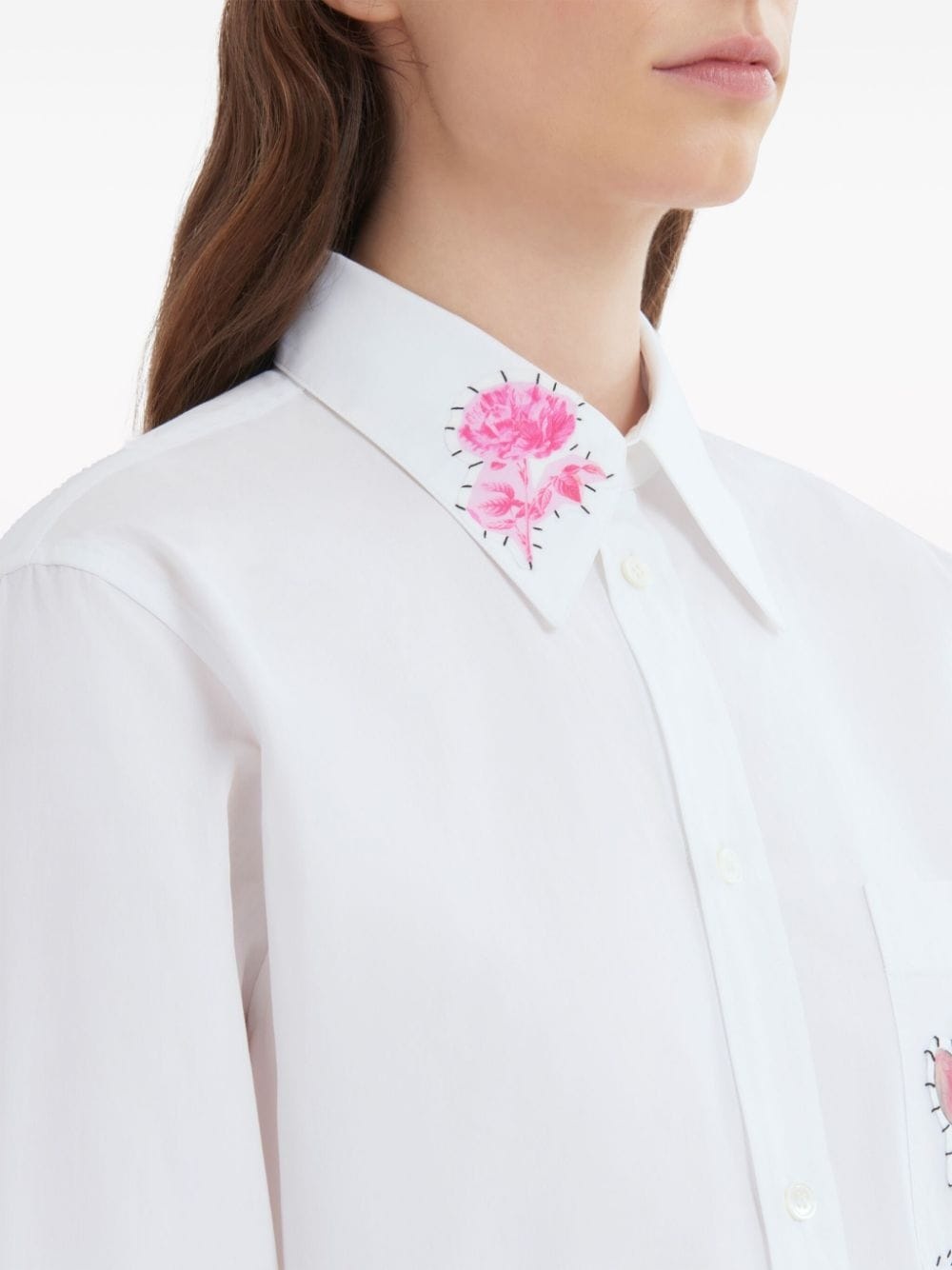 floral-appliquÃ© cotton shirt - 6