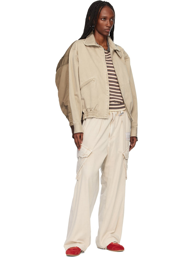 Maison MIHARAYASUHIRO Beige & Khaki Front Back Combined Zip-Up Jacket outlook