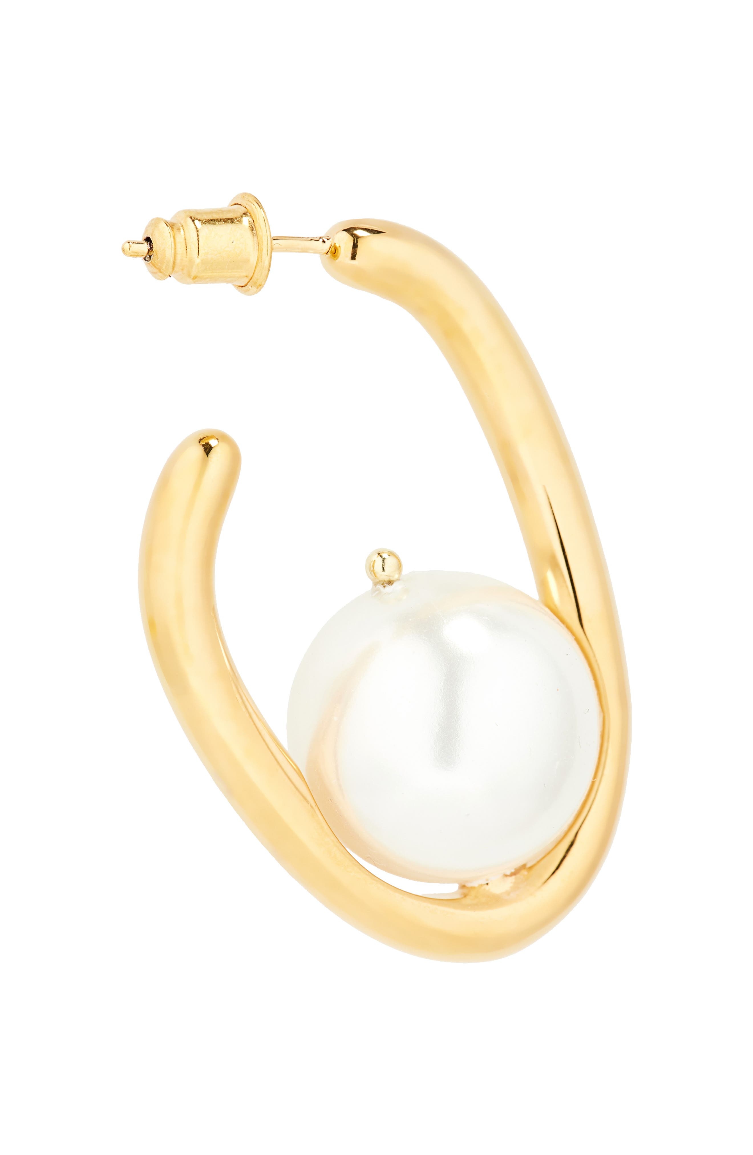 Oscar de la Renta Faux Pearl Hoop Earrings at Nordstrom - 5