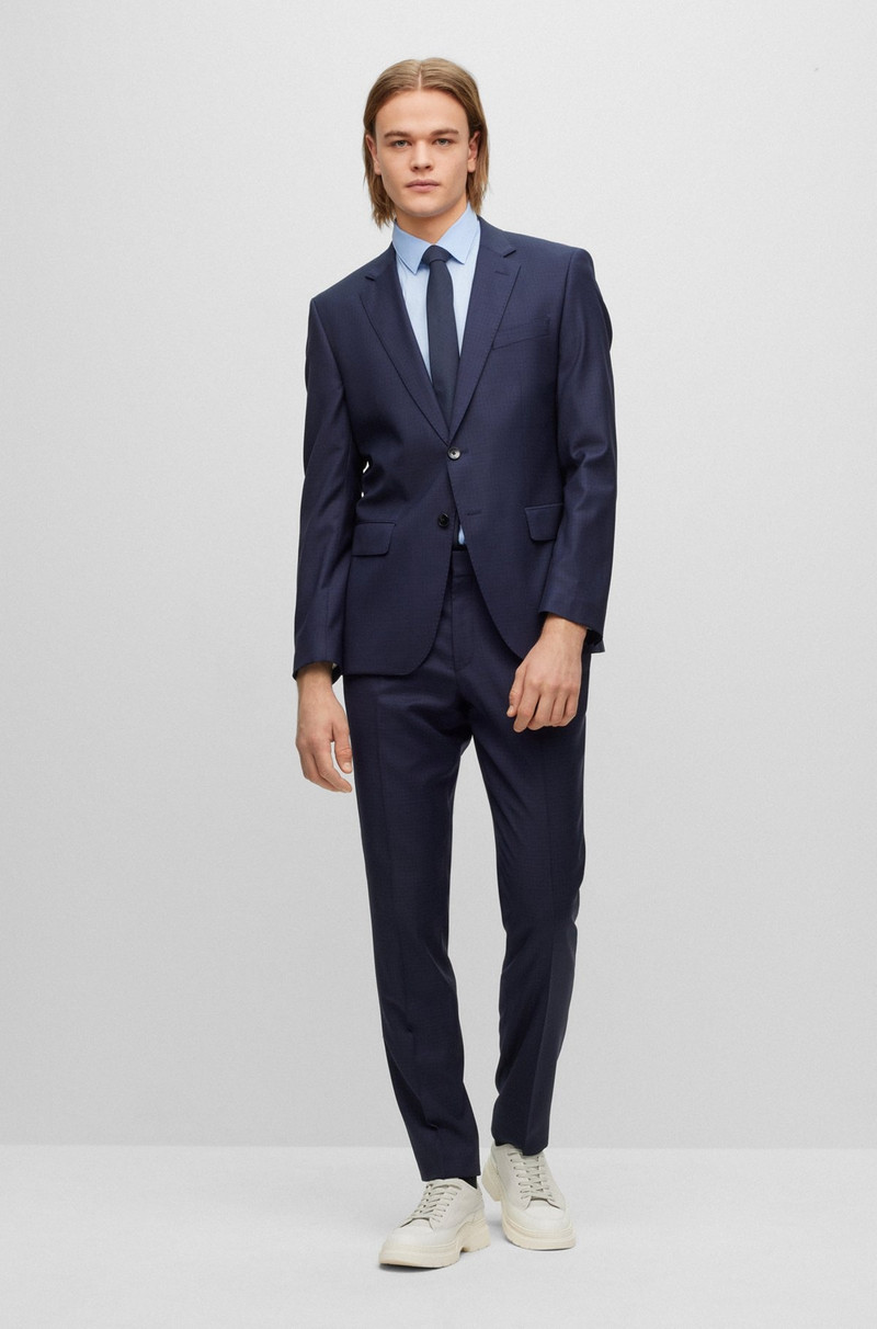 SLIM-FIT SUIT IN PATTERNED STRETCH WOOL 1