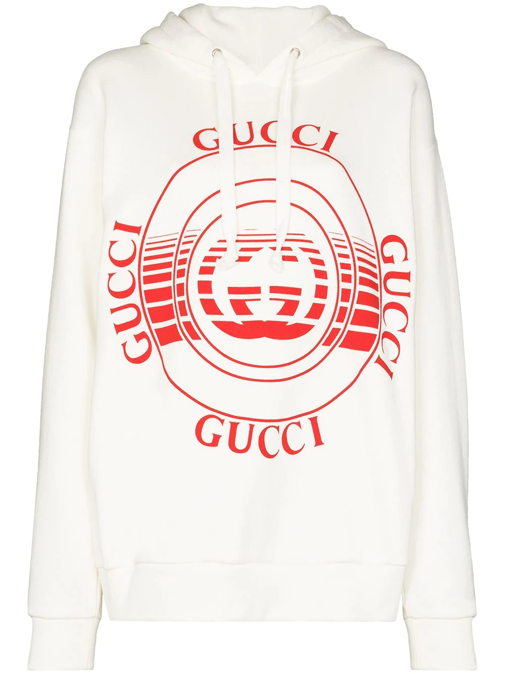 logo-print drop-shoulder hoodie - 1