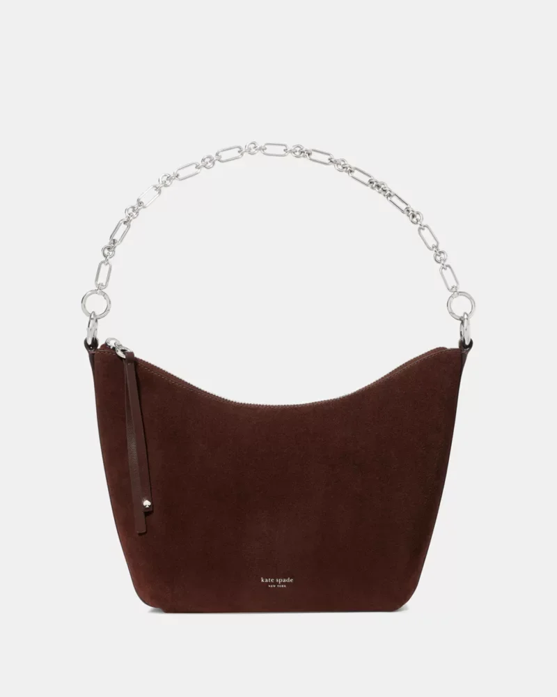 Halo Suede Chain Shoulder Bag - 1