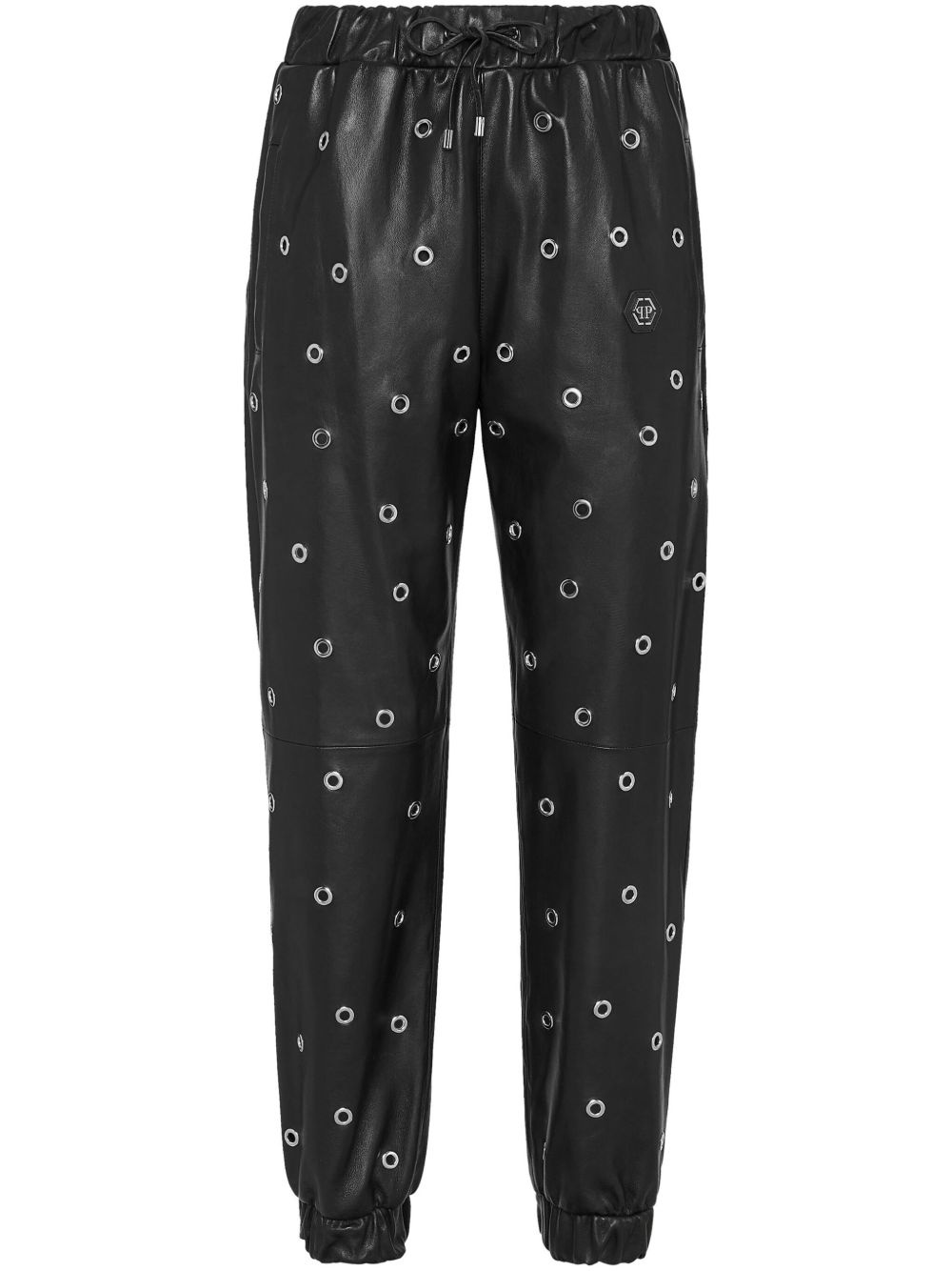 Eyelet leather trousers - 1