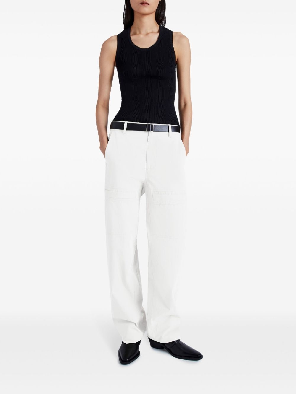 mid-rise cotton cargo pants - 2