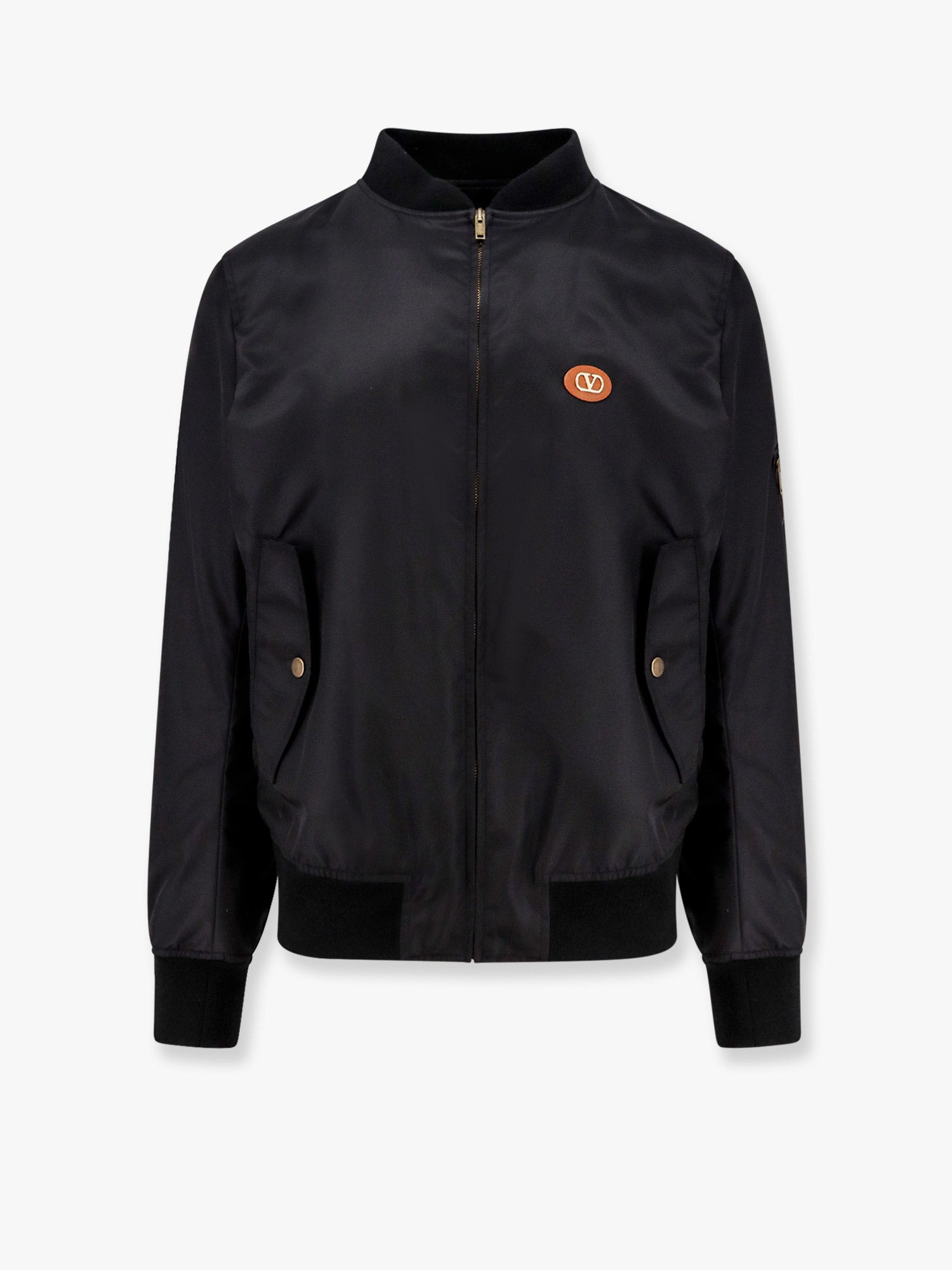 Valentino Nylon Bomber With Leather Patch And Vlogo Detail - 1