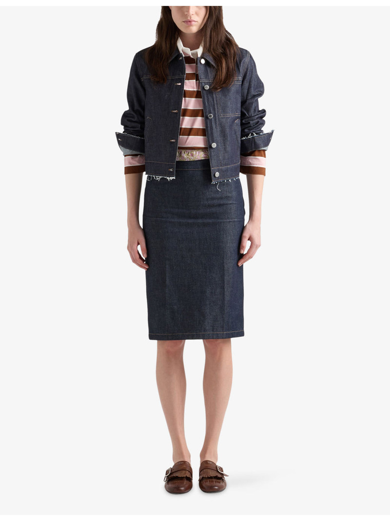 Prada Frayed-Edge Regular-Fit Denim Jacket outlook