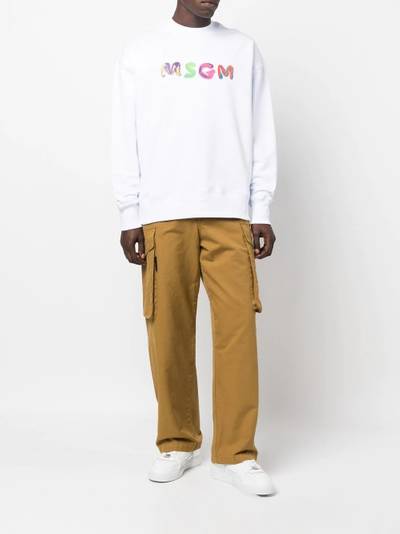 MSGM logo-print cotton jumper outlook