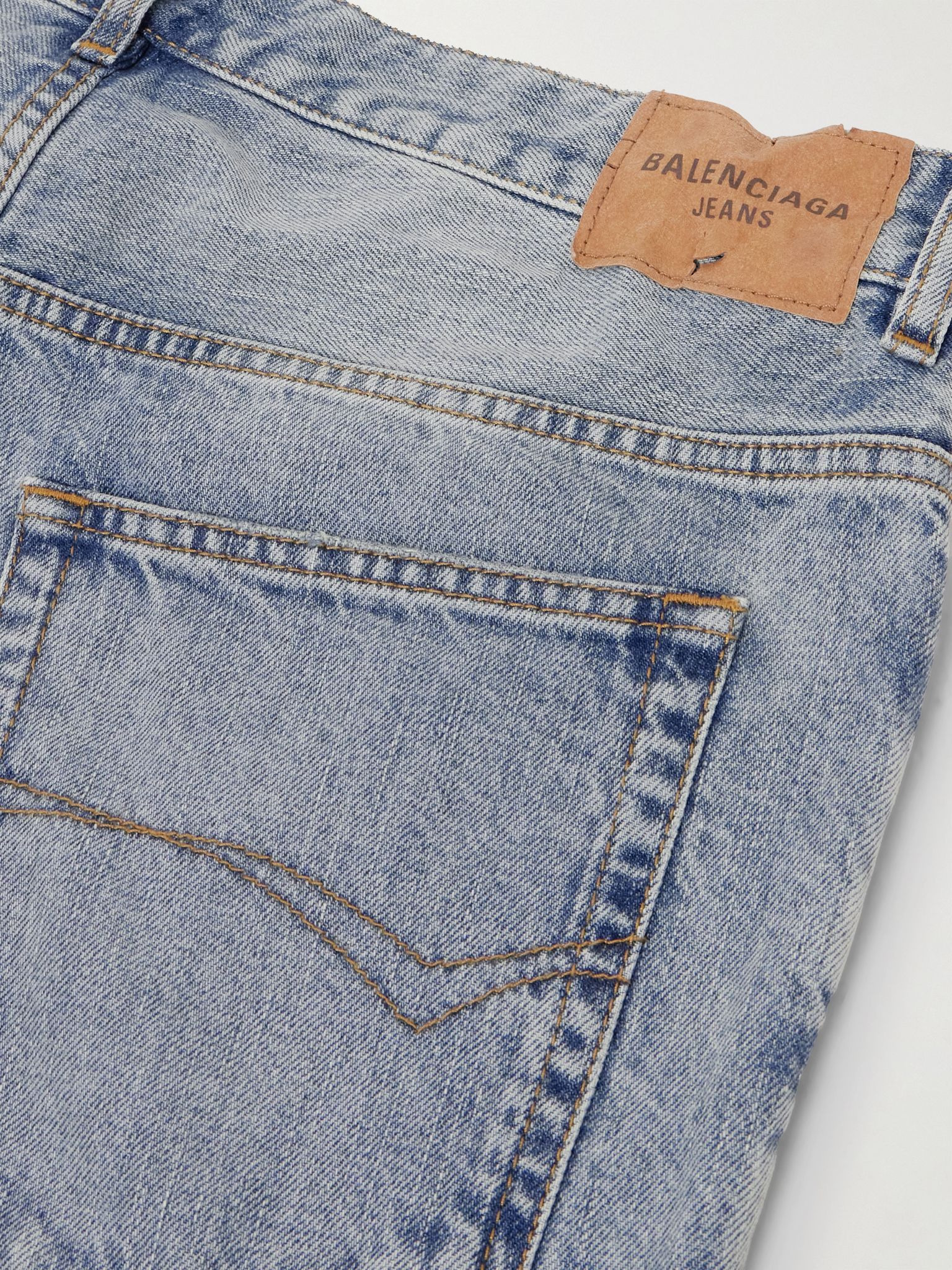 Distressed low-rise flared jeans Light denim - 6