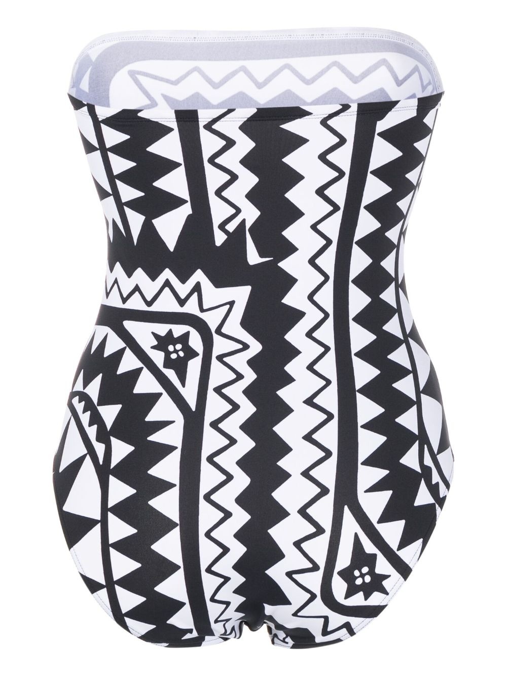 Totem geometric-print strapless swimsuit - 2