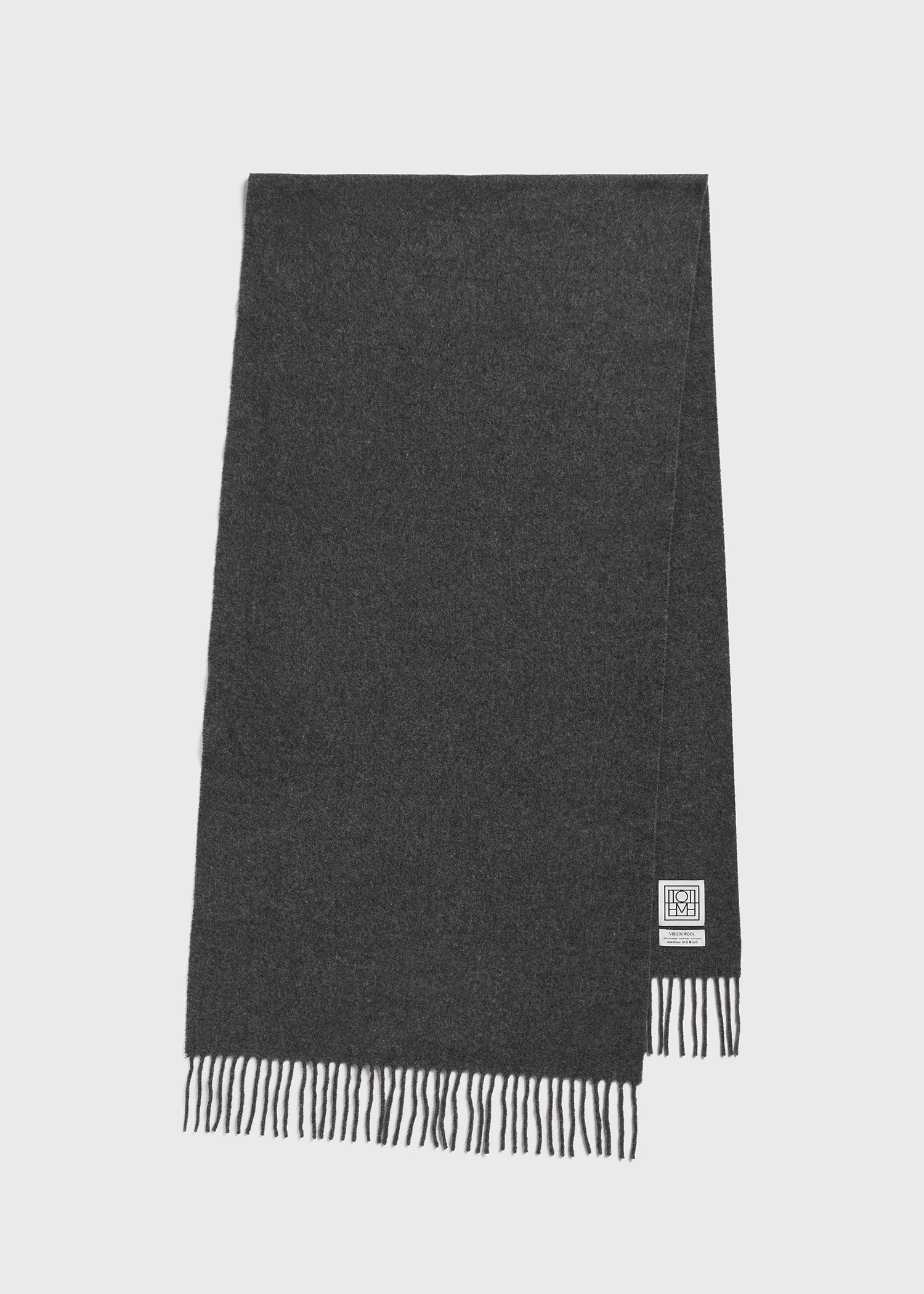 Classic wool scarf dark grey mélange - 5