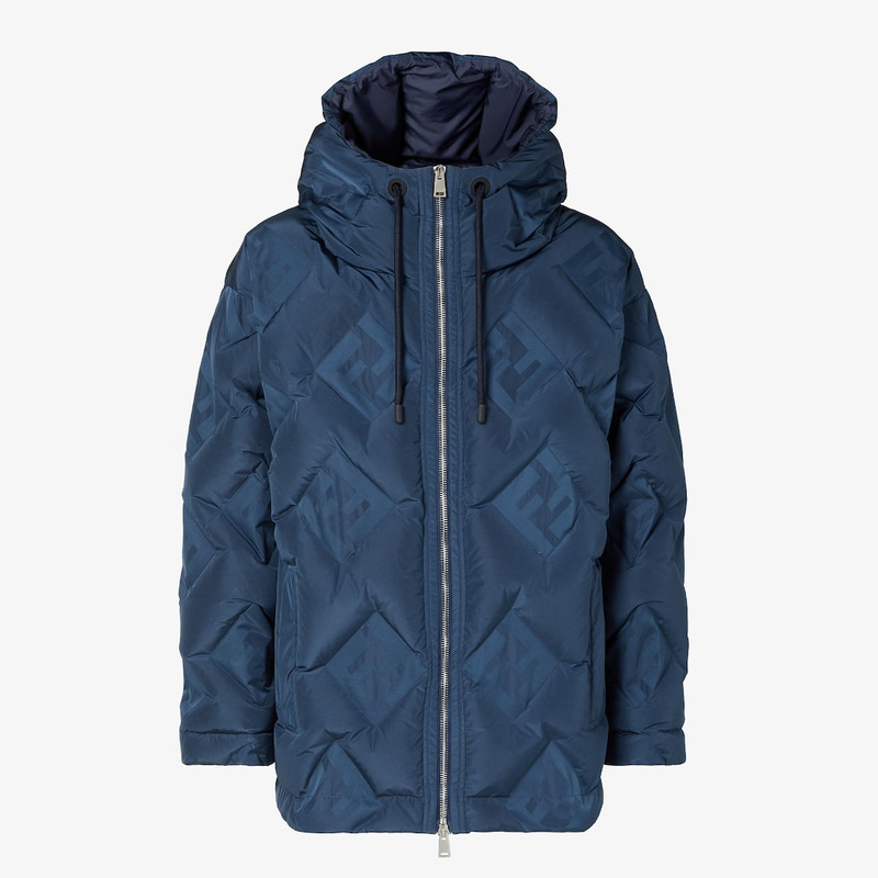 Puffer jacket Dark blue FF technical fabric down jacket 1