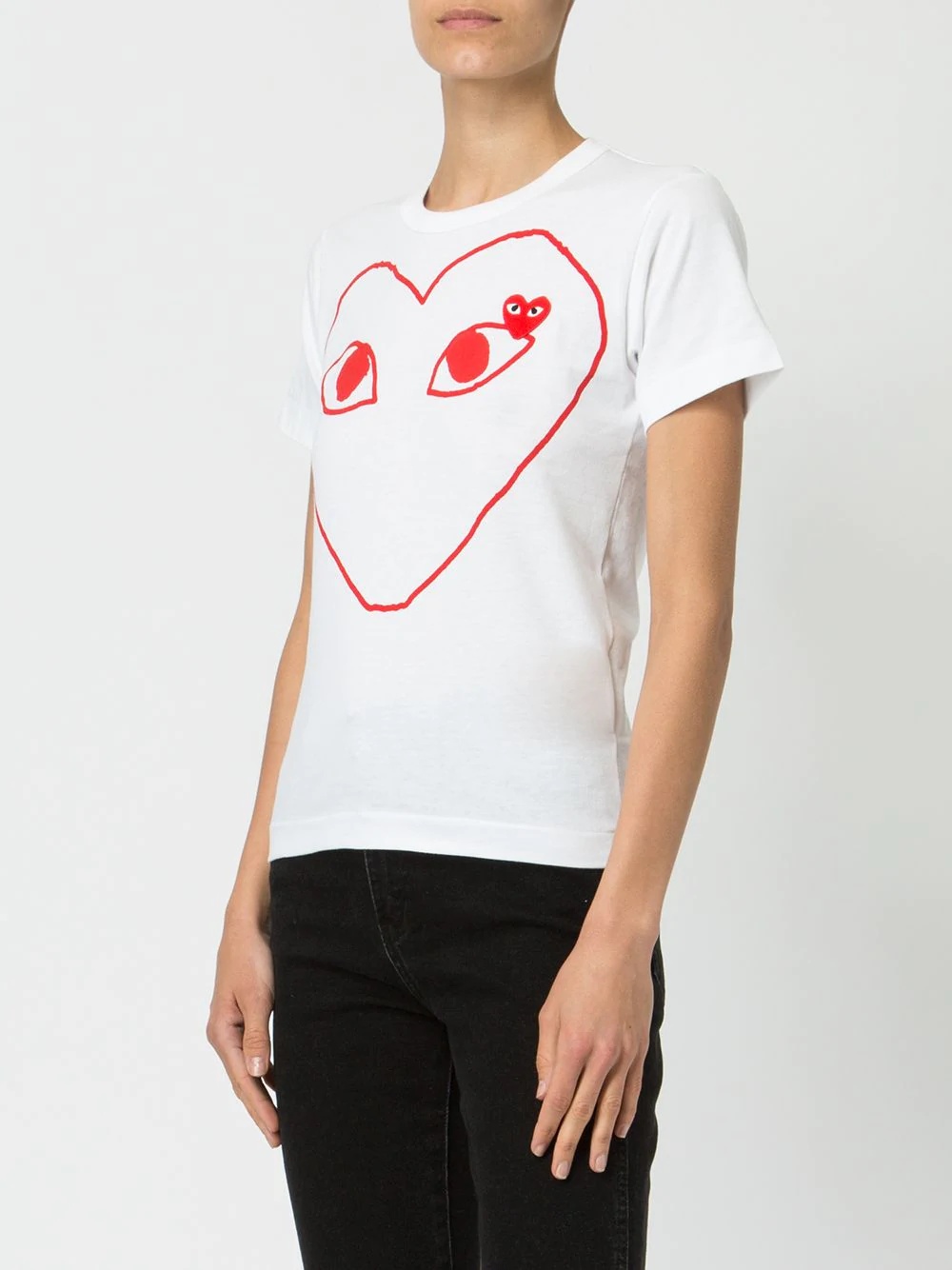 heart print T-shirt - 3