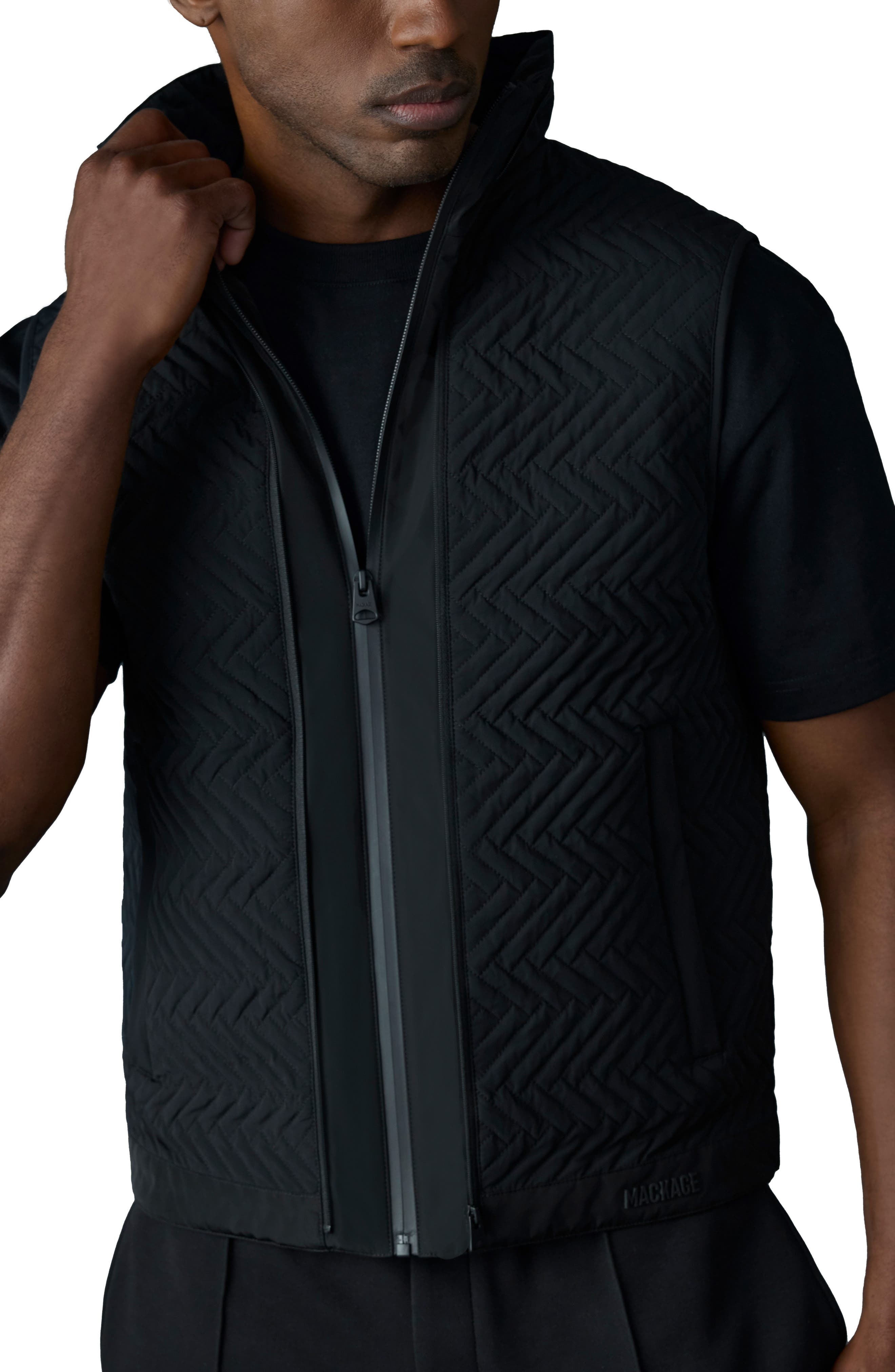 Mackage Barrett 2-in-1 Quilted Hybrid Recycled Down Jacket in Black at Nordstrom - 7