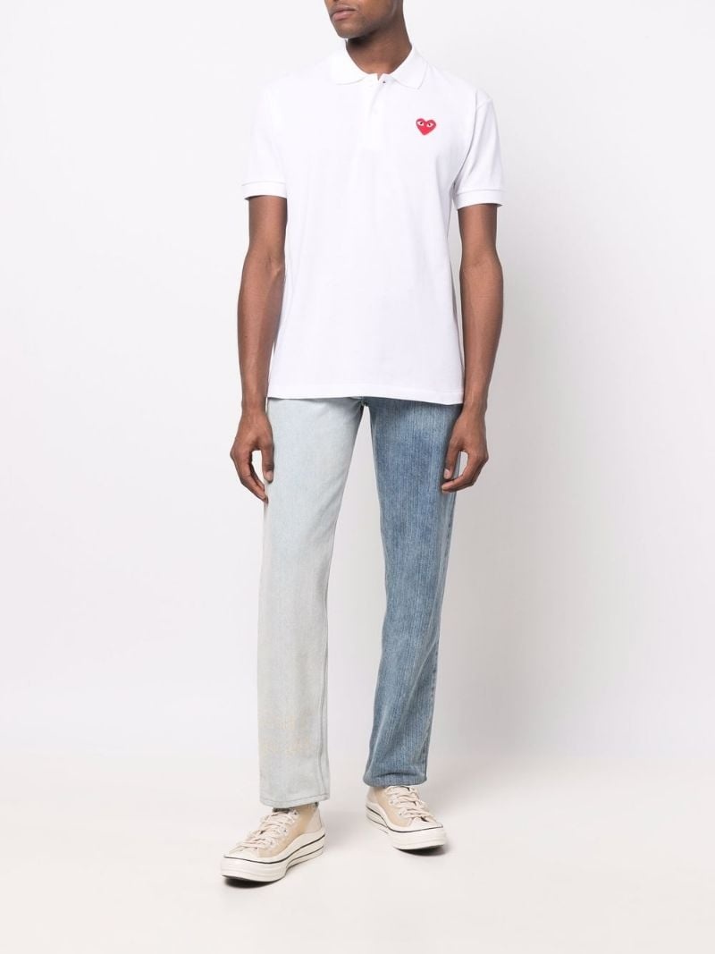 heart-patch cotton polo shirt - 3