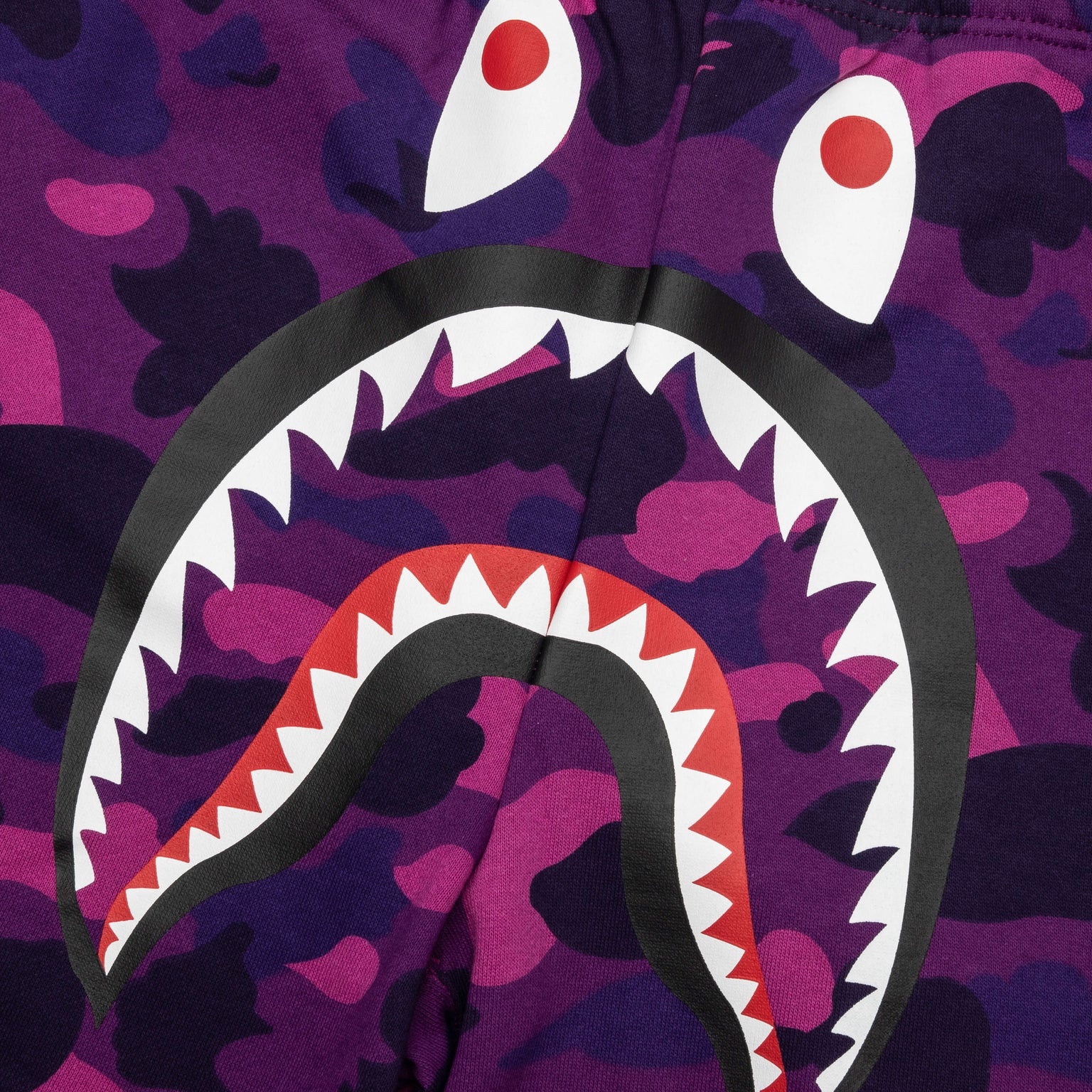 COLOR CAMO SHARK SWEAT SHORTS - PURPLE - 3