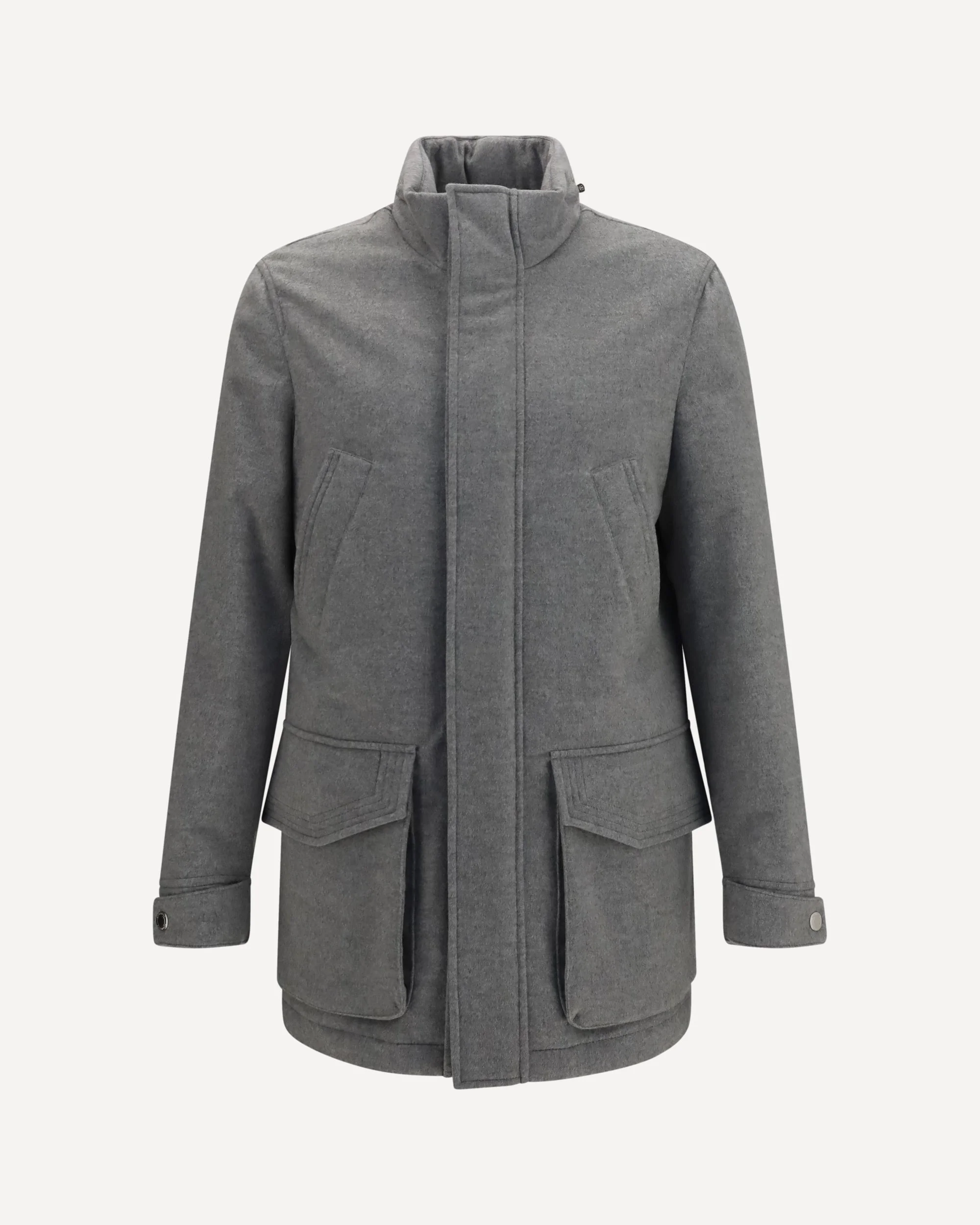 Cashmere Jacket with zip and buttons - 1