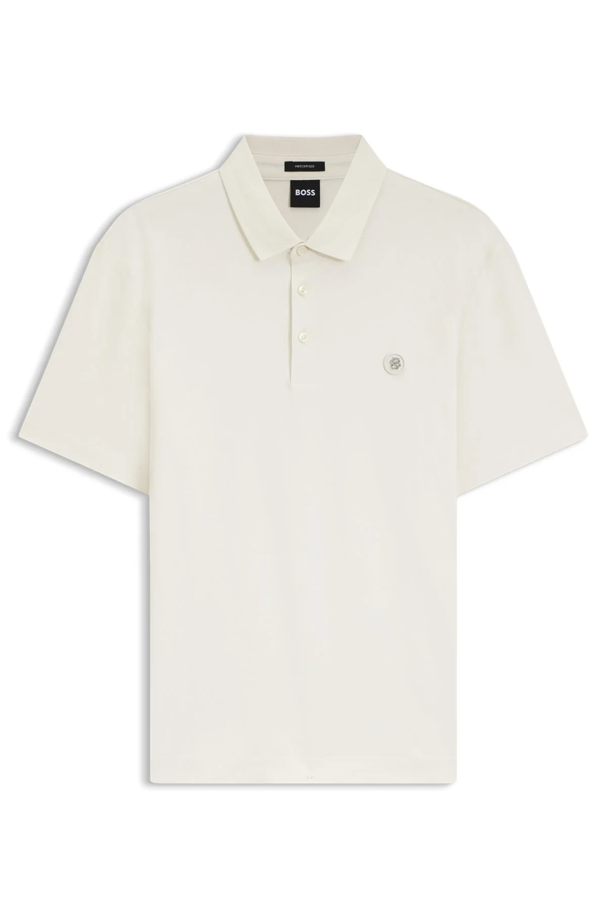MERCERIZED-COTTON POLO SHIRT WITH DOUBLE B MONOGRAM - 1