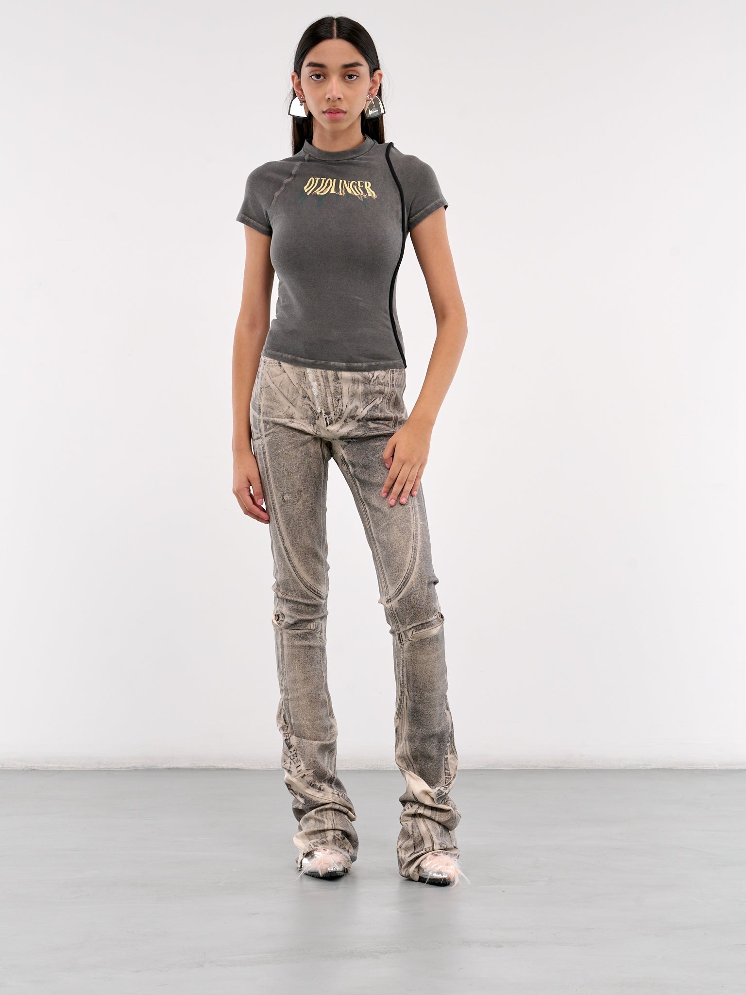 OTTOLINGER Raw-Edge Drape Denim Pants | hlorenzo | REVERSIBLE