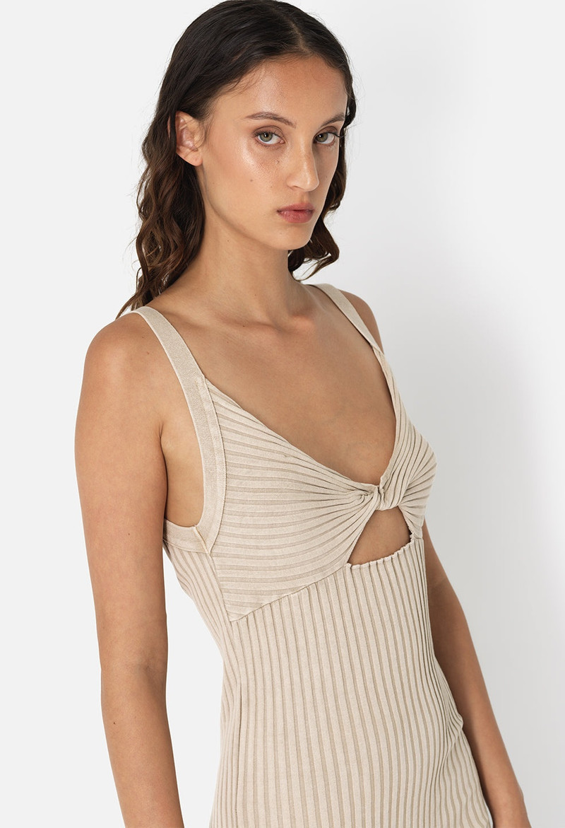 John Elliott MINERAL WASH GINZA RIB TWIST DRESS outlook