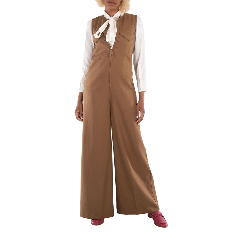 Burberry Ladies Warm Walnut Neave Wool Jumpsuit - 4