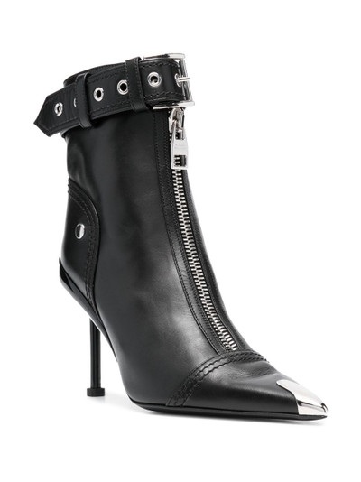 Alexander McQueen buckle-fastening leather ankle boots outlook