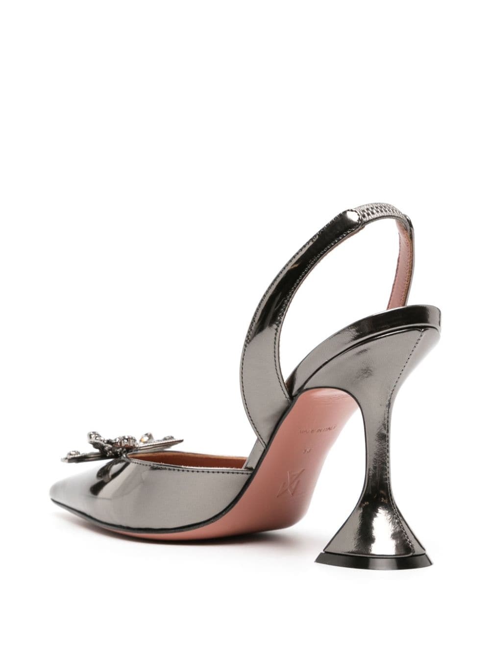 Rosie 85mm mirrored leather pumps - 3