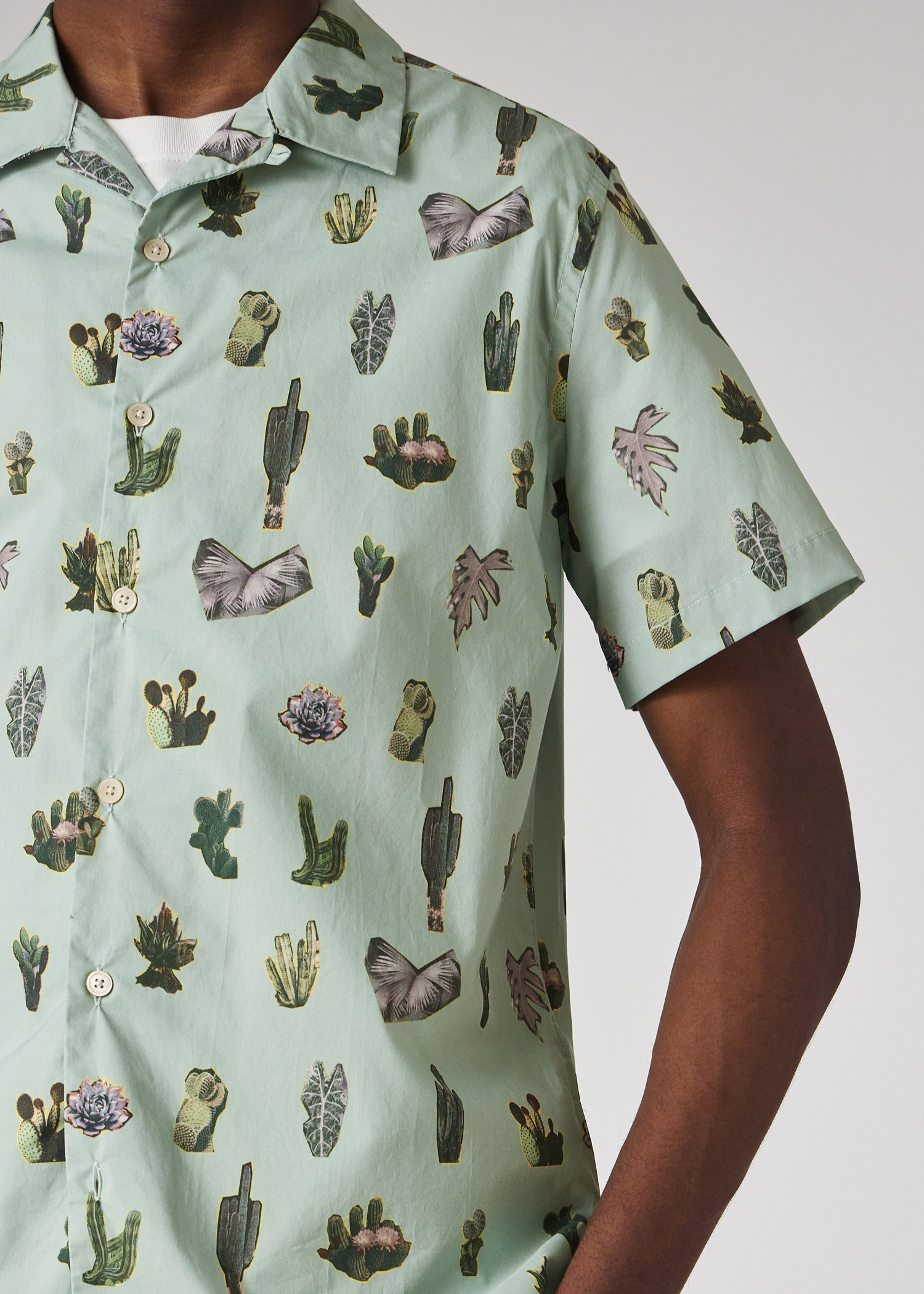 Pale Green Short Sleeve Prickly Pear Shirt - 3