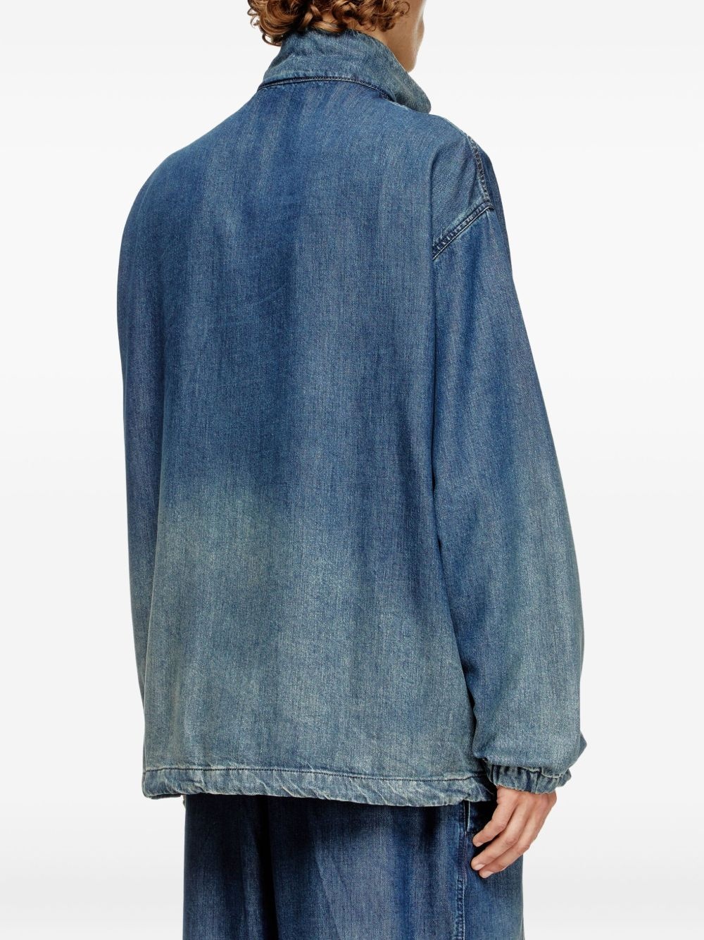 zip-fastening denim jacket - 4